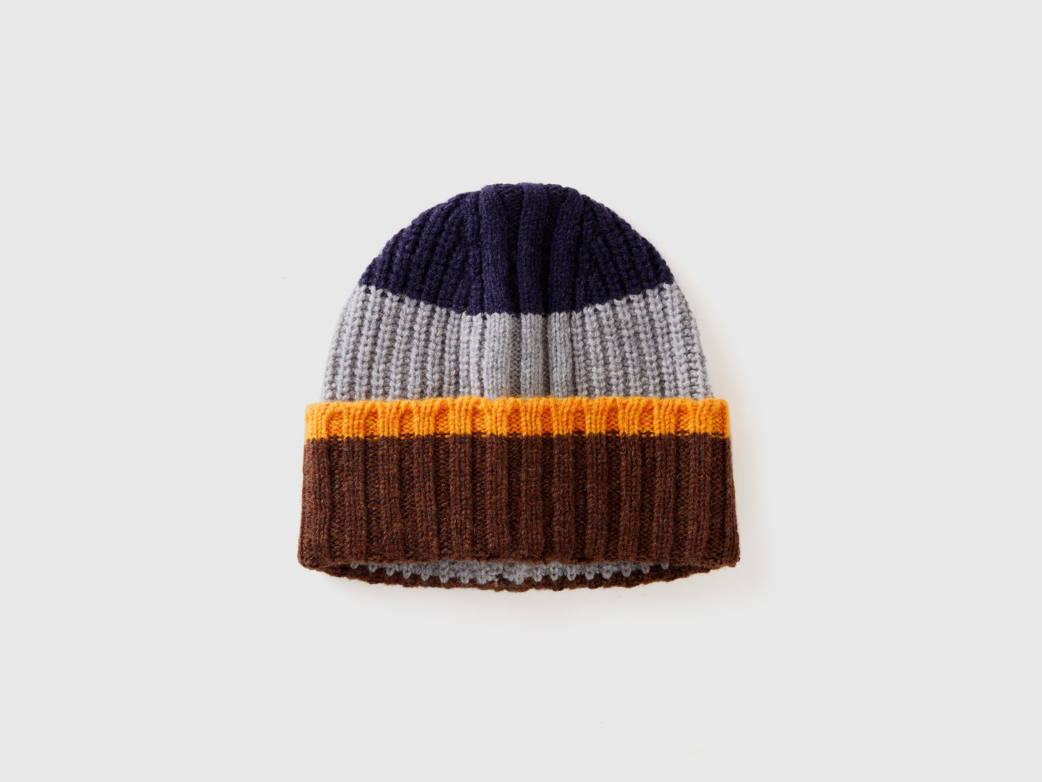 Cappello a righe in pura lana Shetland da uomo multi-color | Benetton Outlet