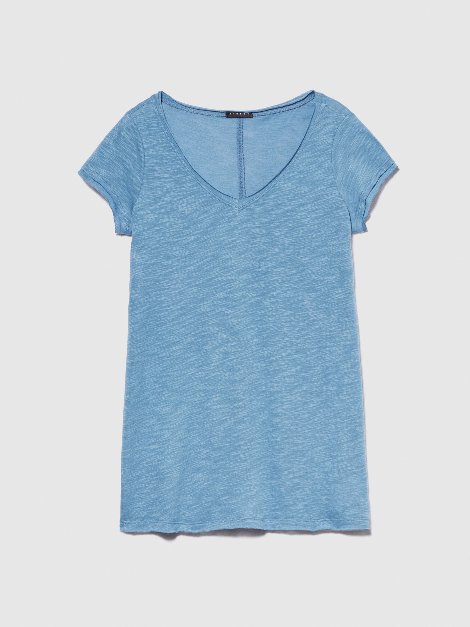 T-shirt scollo a V da donna azzurro | Sisley Outlet