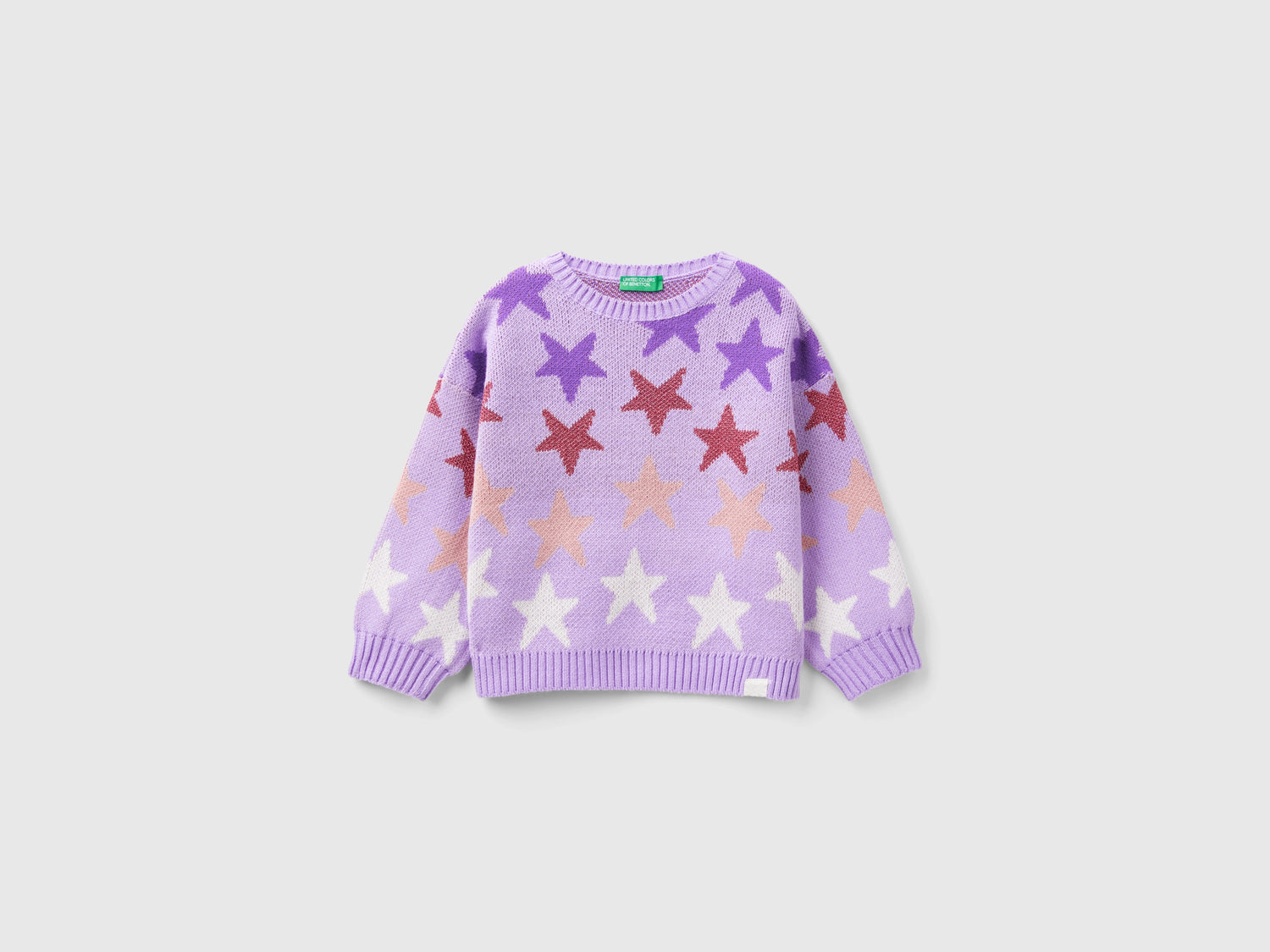 Calda maglia con stelle in lurex da bimba lilla | Benetton Outlet