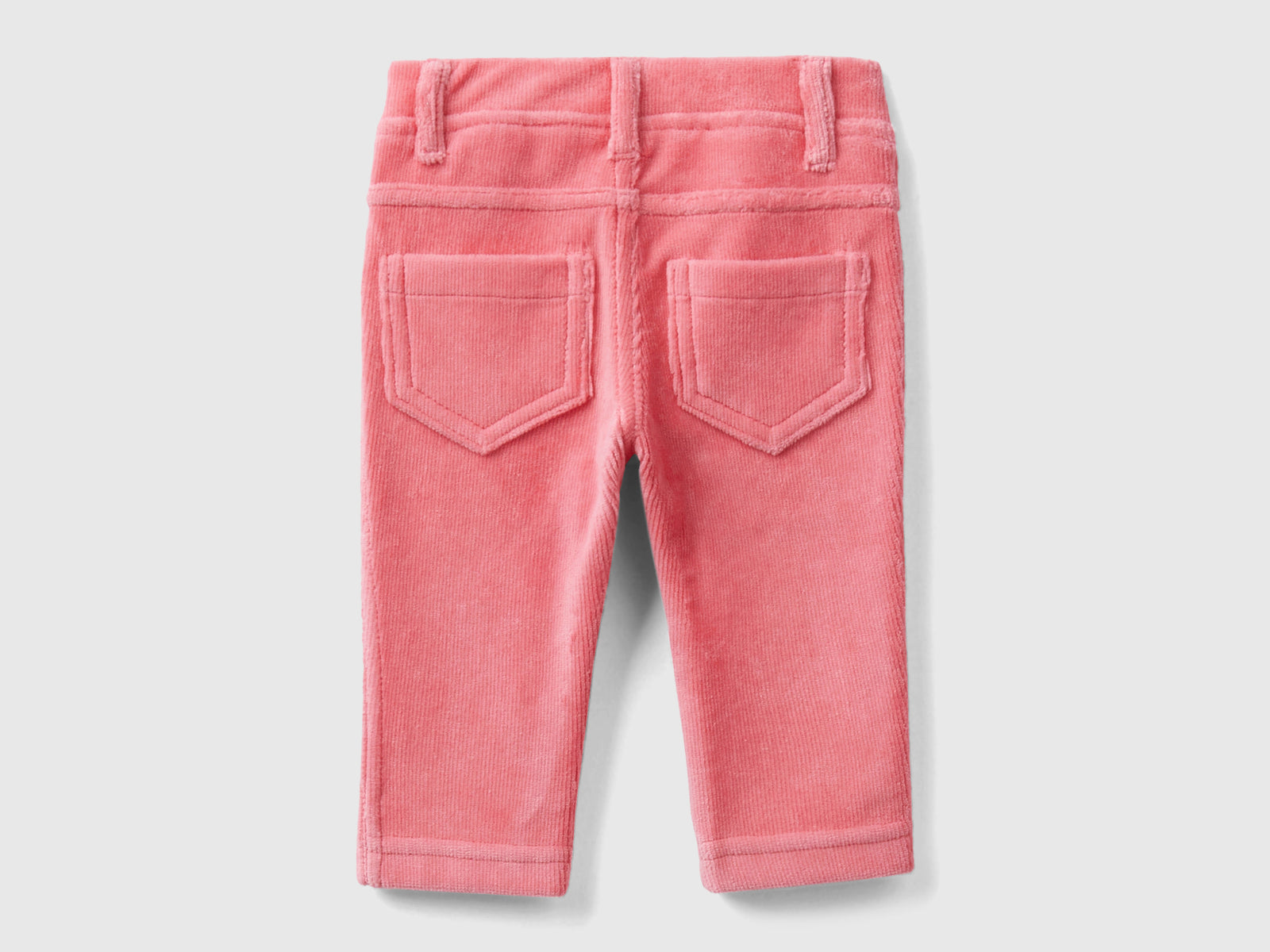 Pantaloni in ciniglia stretch da neonato salmone 2 | Benetton Outlet