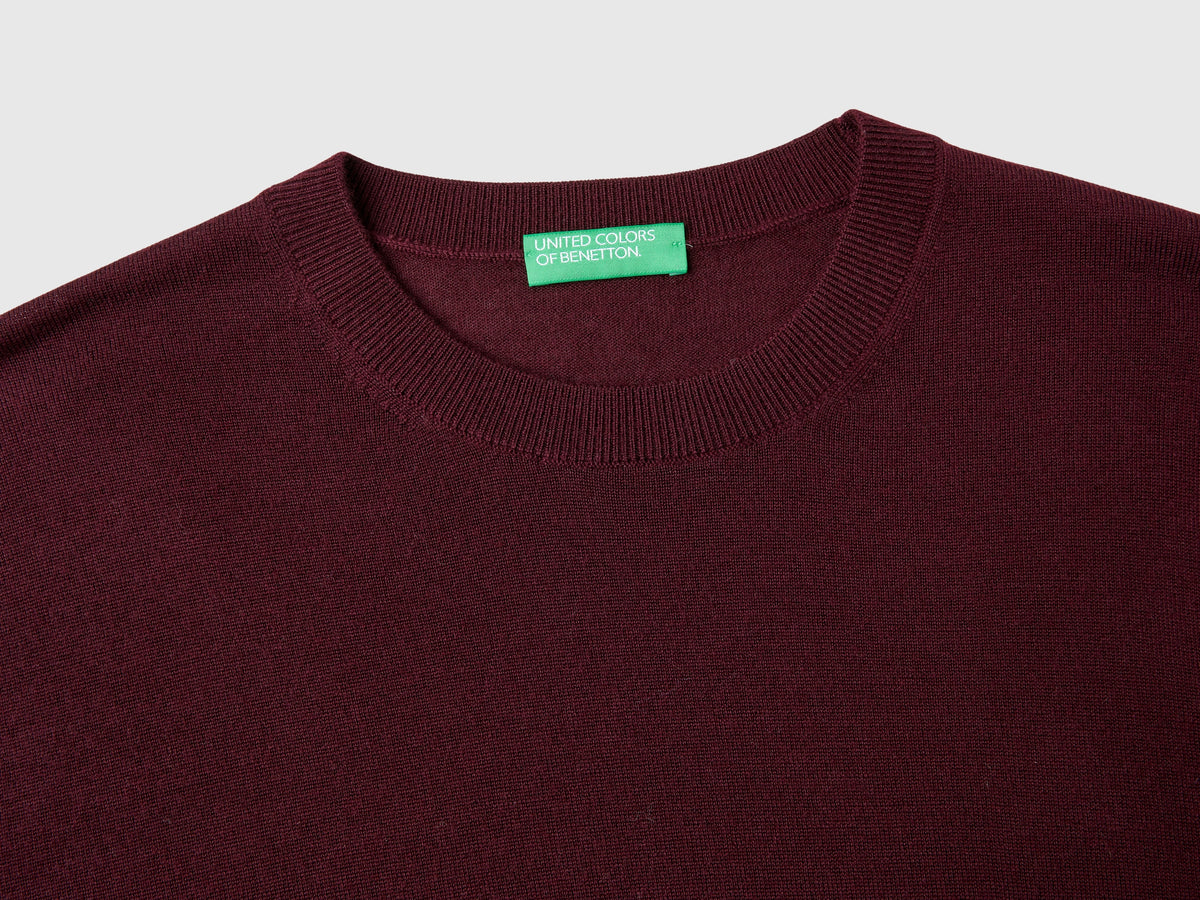 Maglia viola scuro in pura lana Merino