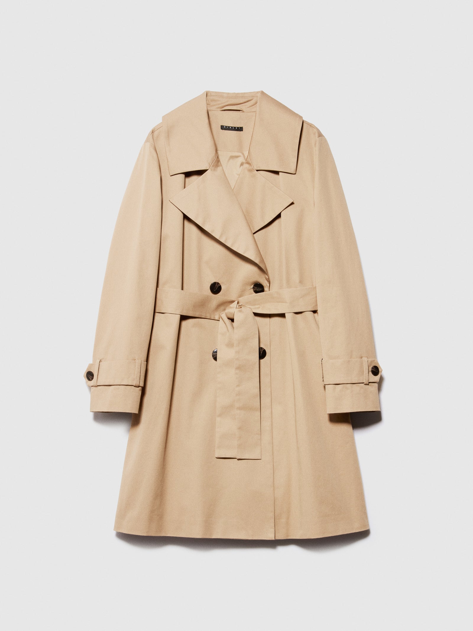 Trench over con fusciacca da donna beige | Sisley Outlet