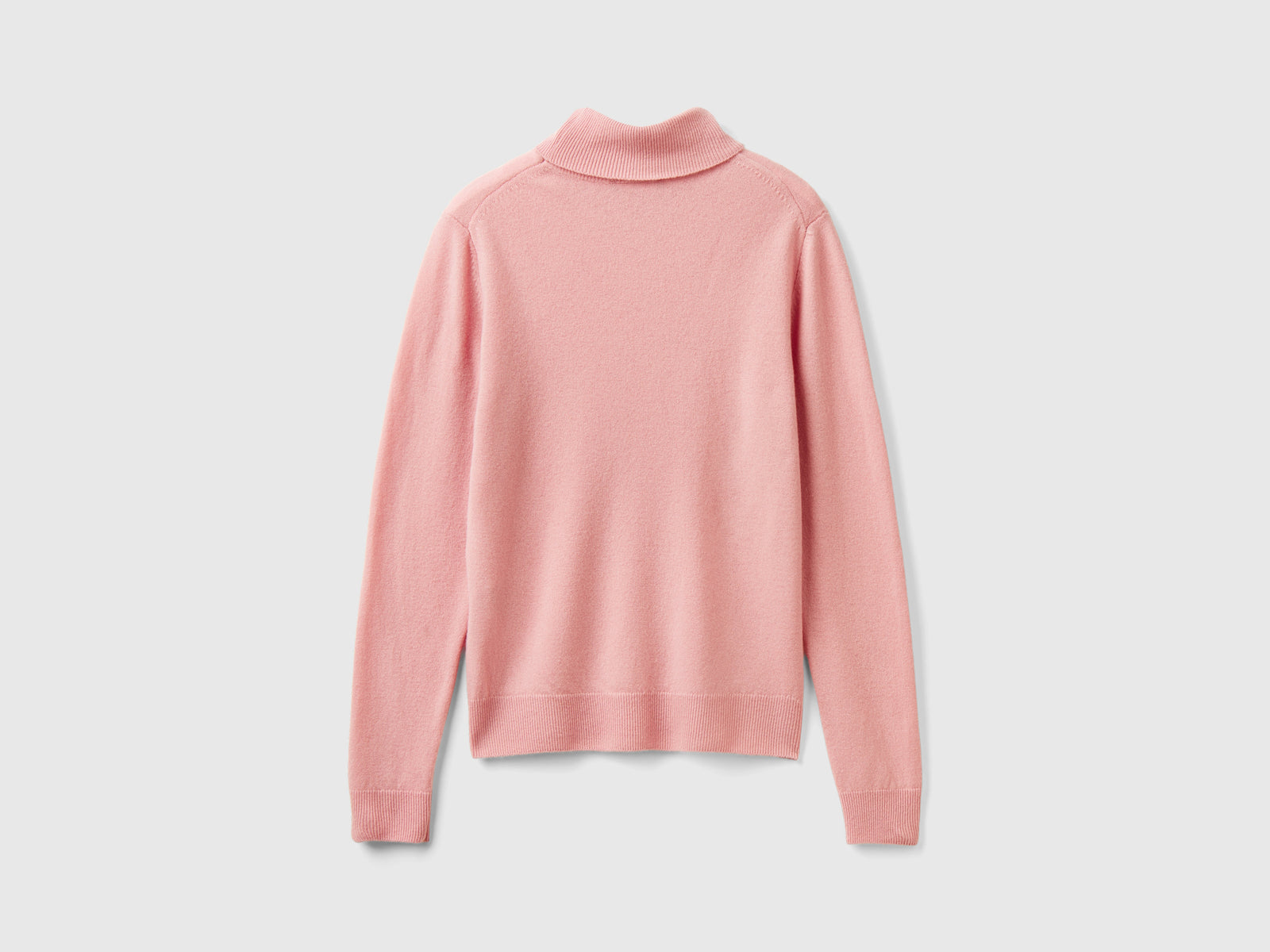 Maglione dolcevita in pura lana Merino da donna rosa 2 | Benetton Outlet