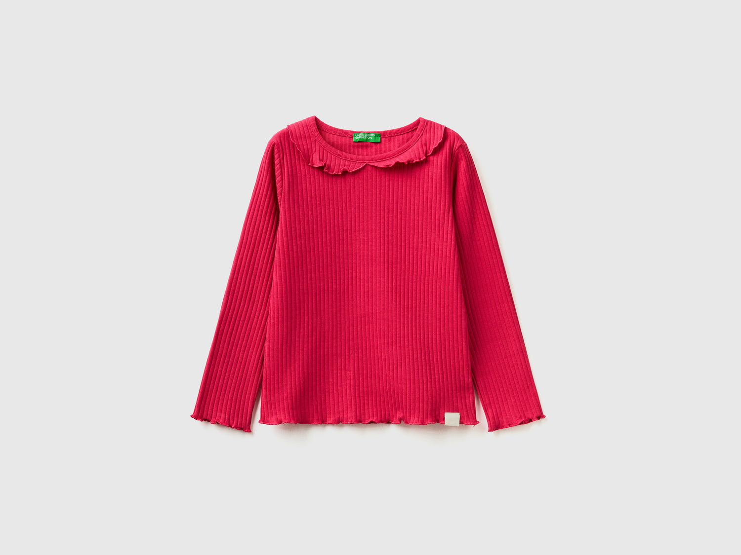 T-shirt con colletto a manica lunga da bimba ciclamino | Benetton Outlet