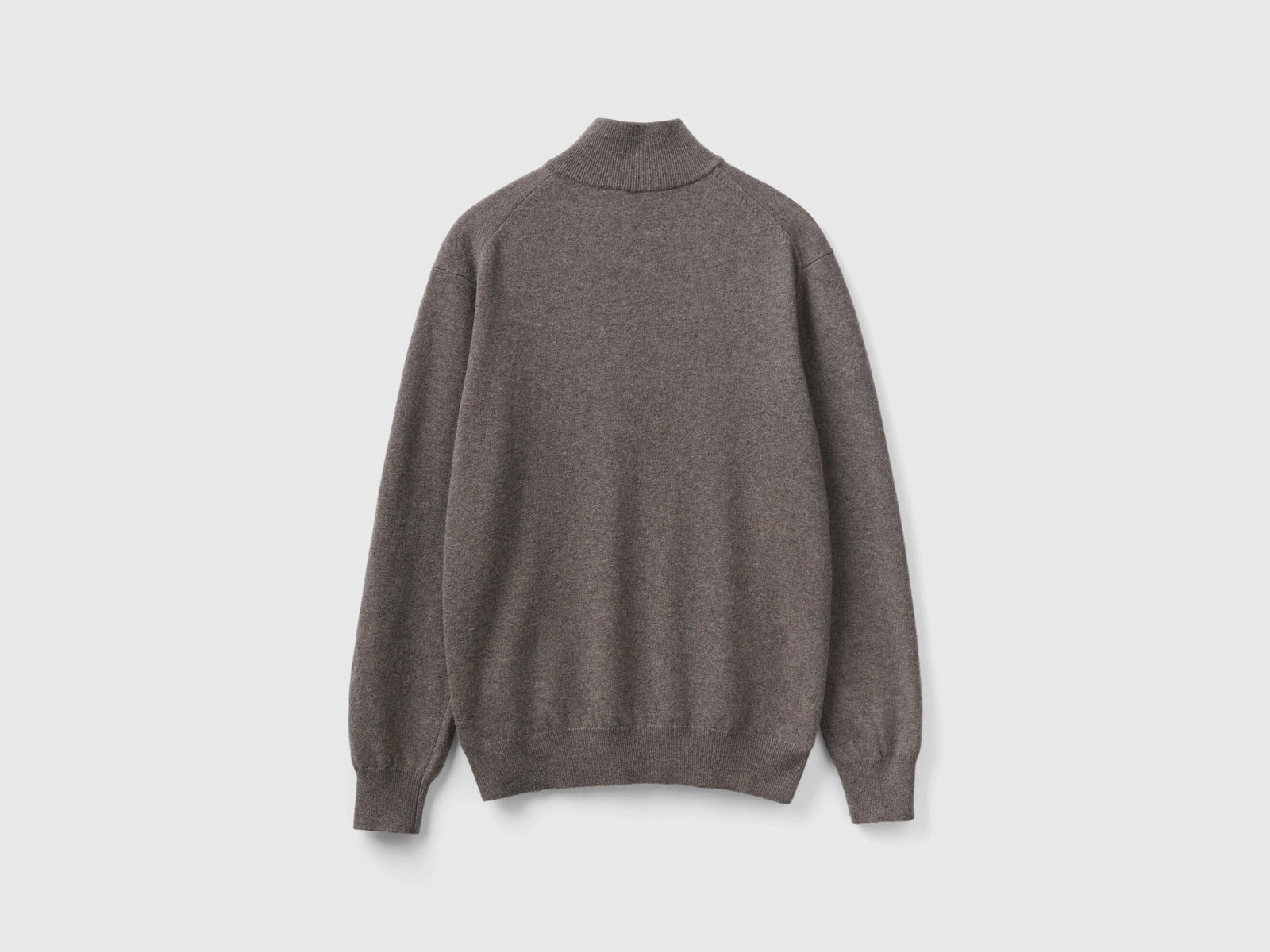 Maglia zippata in 100% lana Merino da uomo marrone 2 | Benetton Outlet