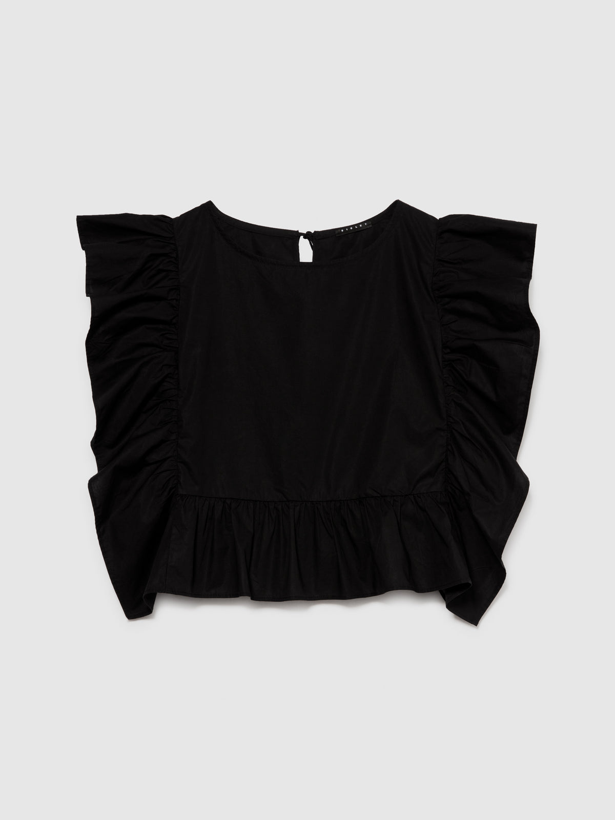 Blusa a rettangolo con rouches