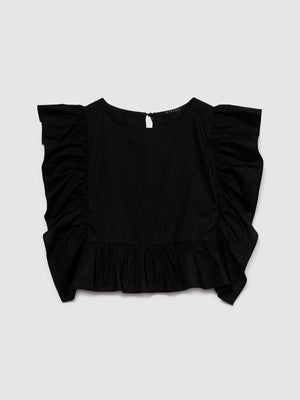 Blusa a rettangolo con rouches