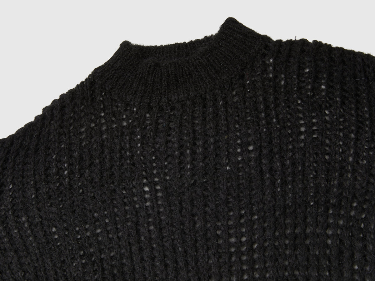 Mohair blend mesh turtleneck