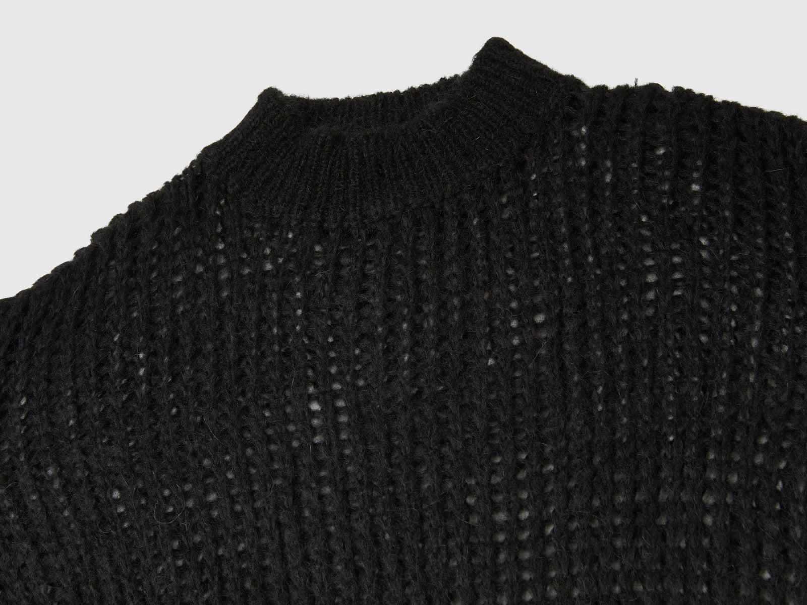 Mohair blend mesh turtleneck da donna nero 3 | Benetton Outlet