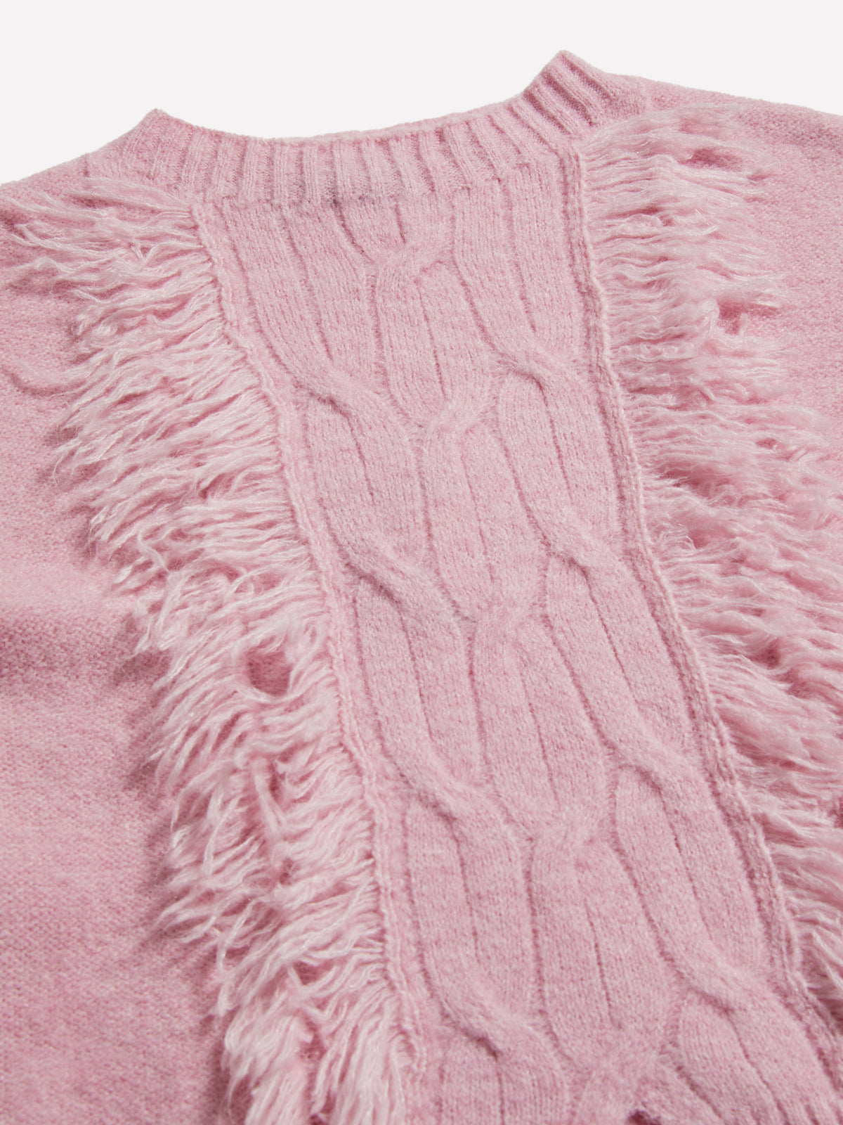 Maglia con treccia e frange