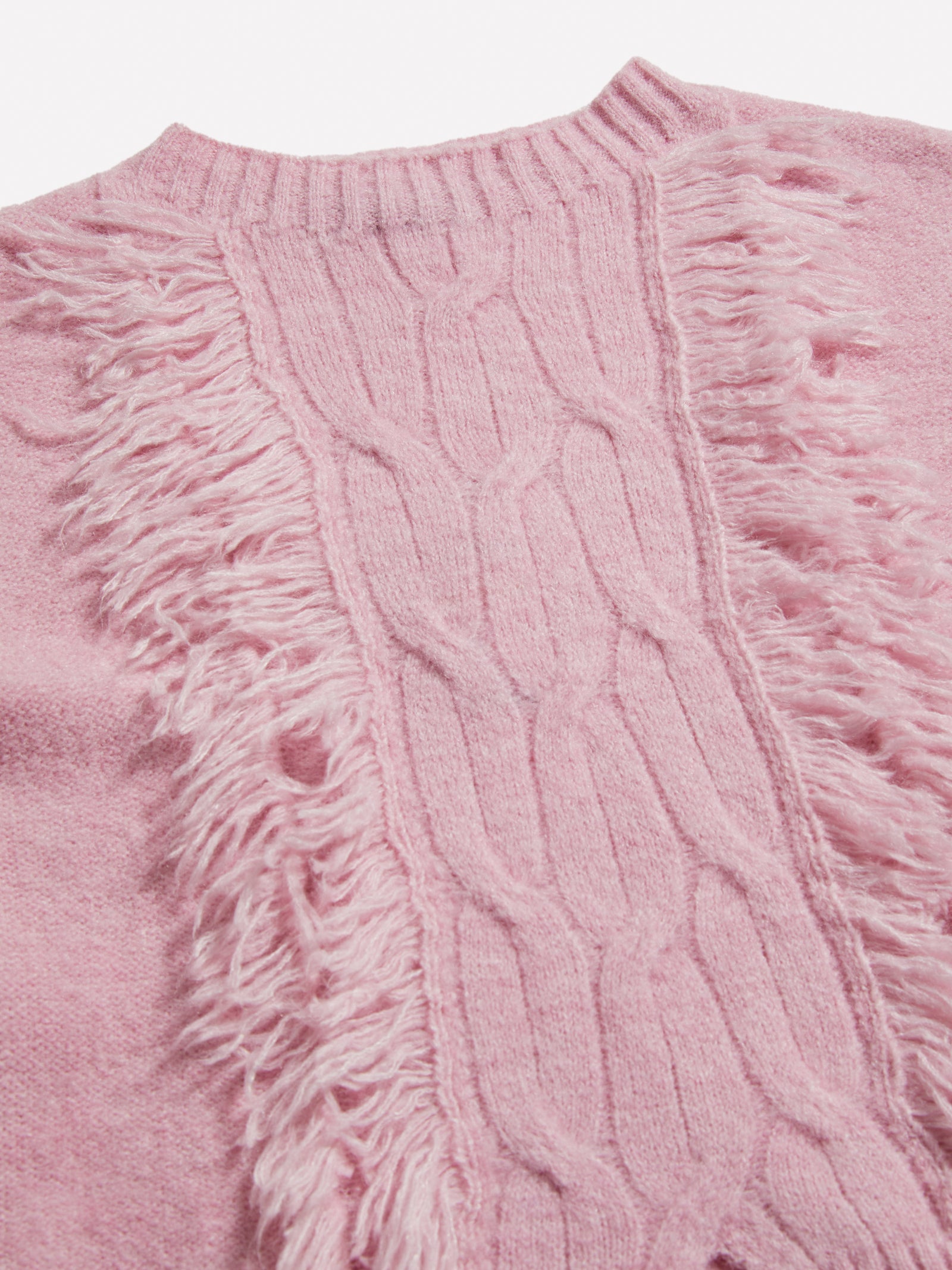 Maglia con treccia e frange da bambina rosa 2 | Sisley young Outlet