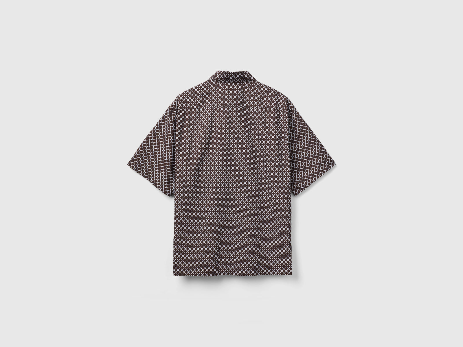 Camicia con motivo onde da uomo marrone scuro 2 | Benetton Outlet