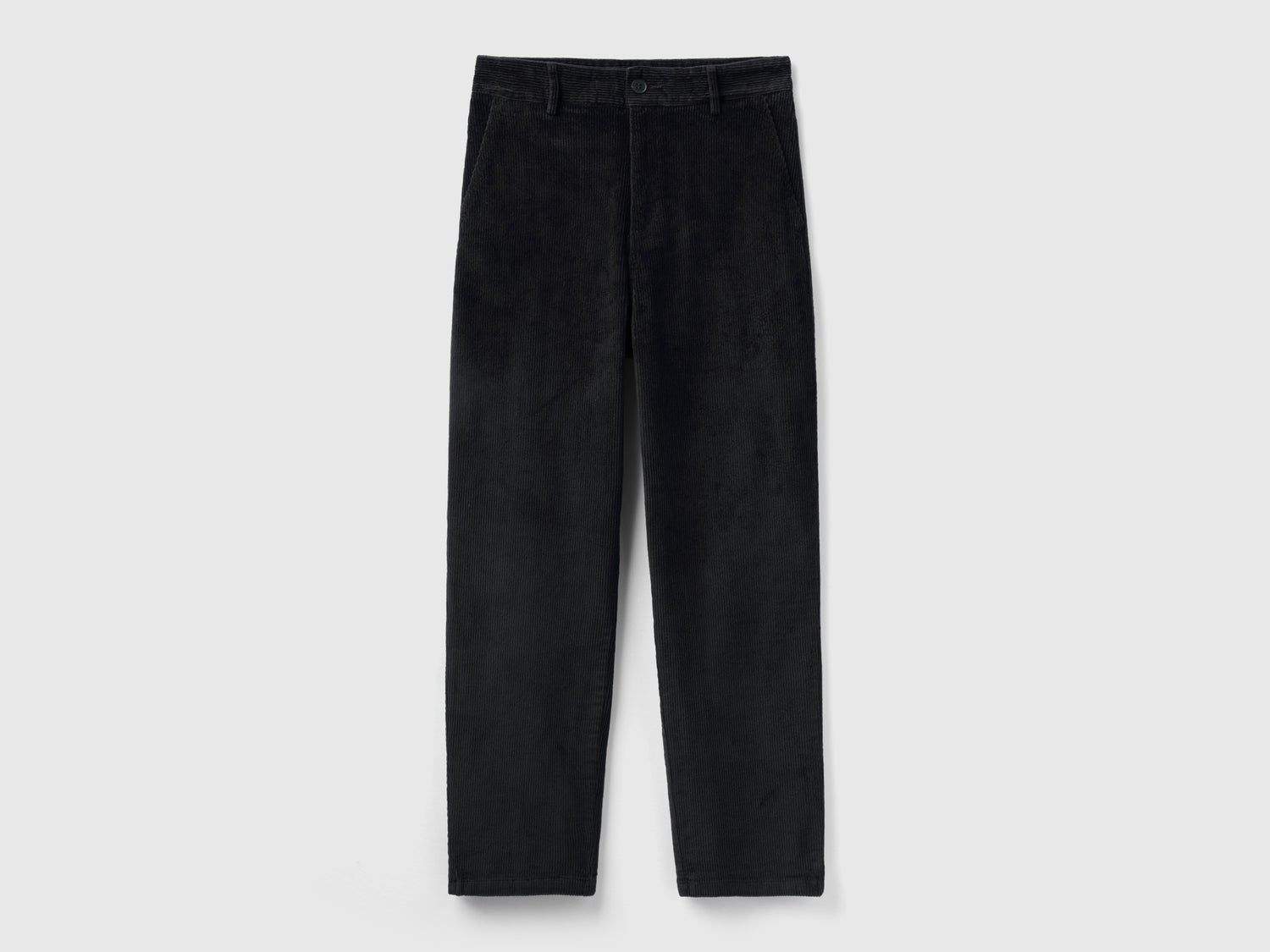 Pantaloni morbidi in velluto a coste da donna nero | Benetton Outlet