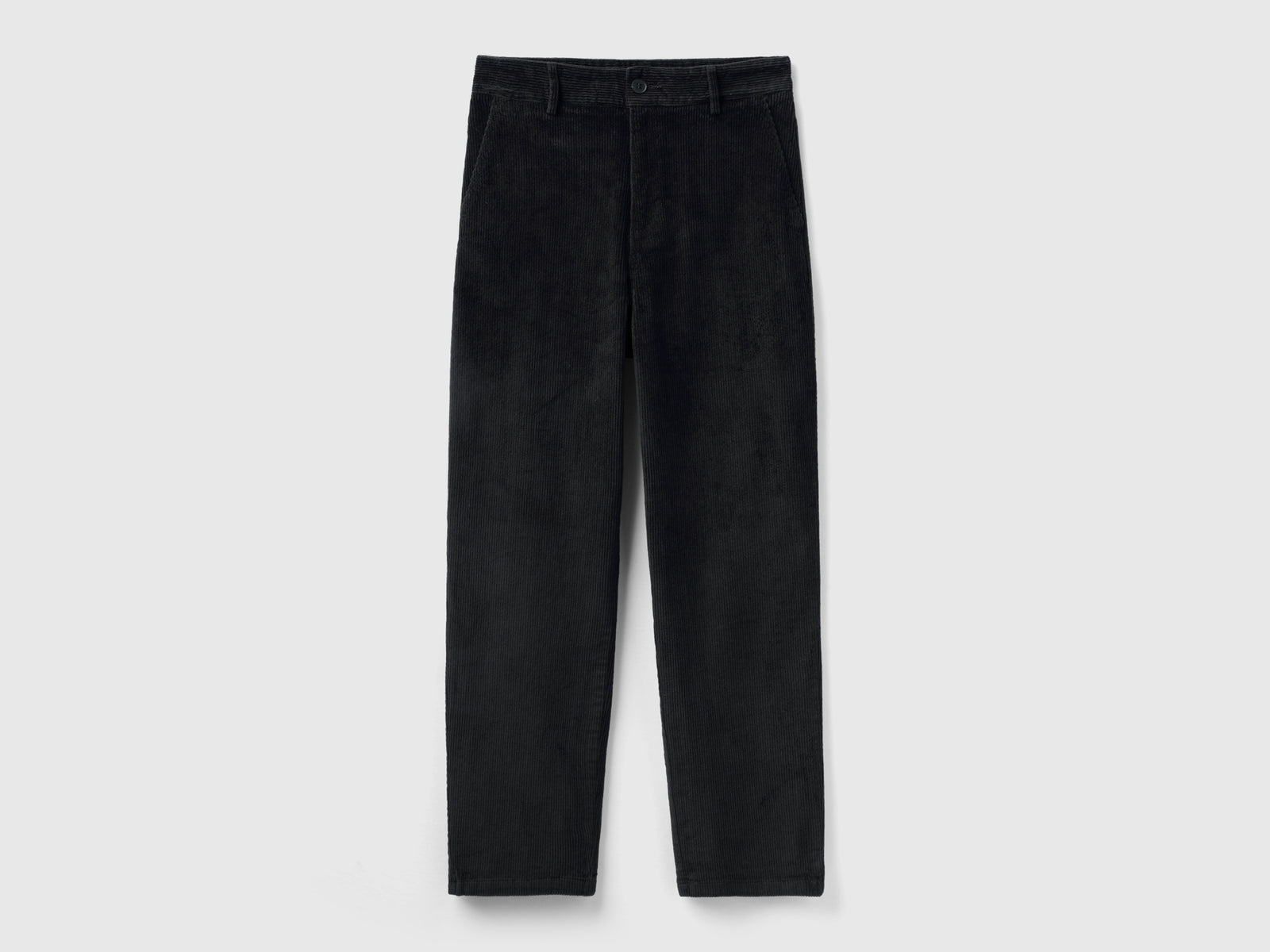 Pantaloni morbidi in velluto a coste da donna nero | Benetton Outlet