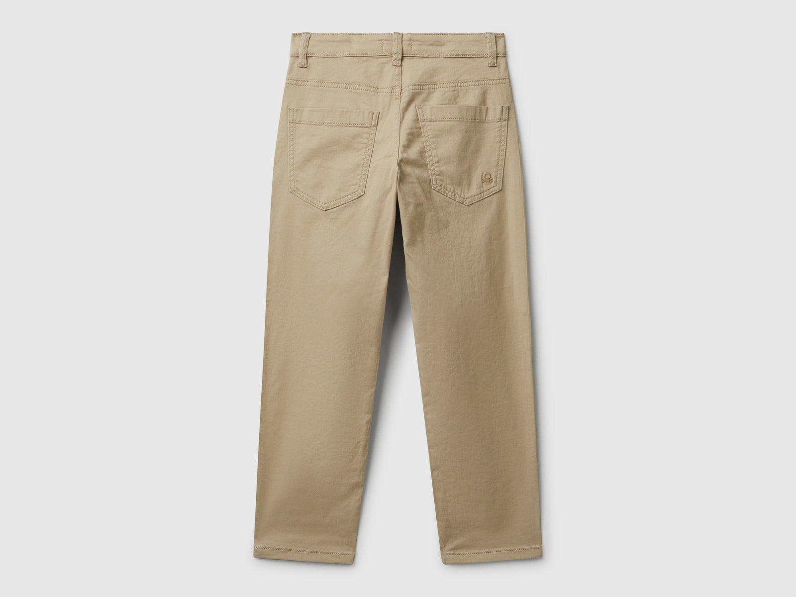 Pantaloni in cotone stretch da bambino beige 2 | Benetton Outlet