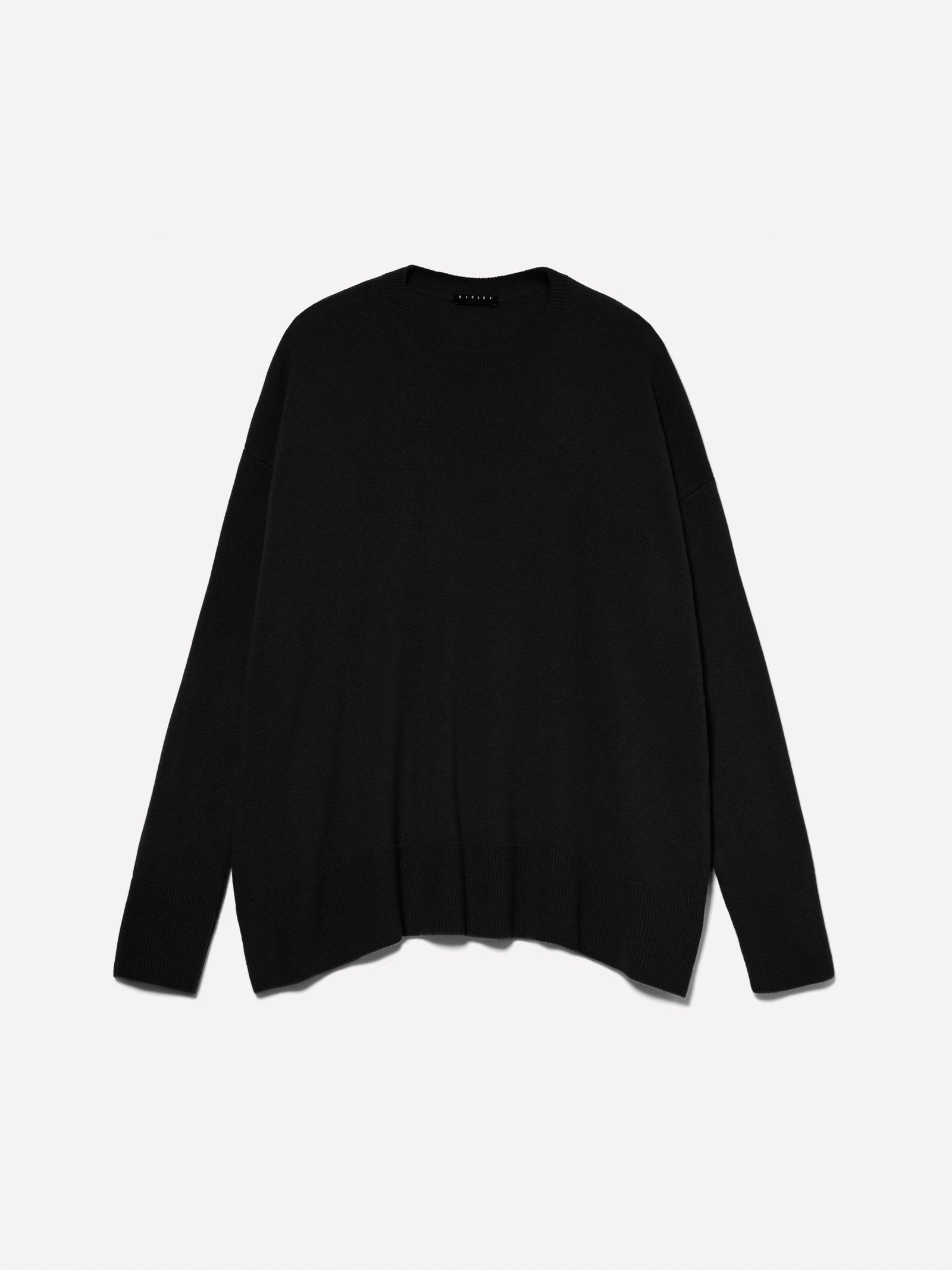 Maglia girocollo in misto lana da donna nero | Sisley Outlet