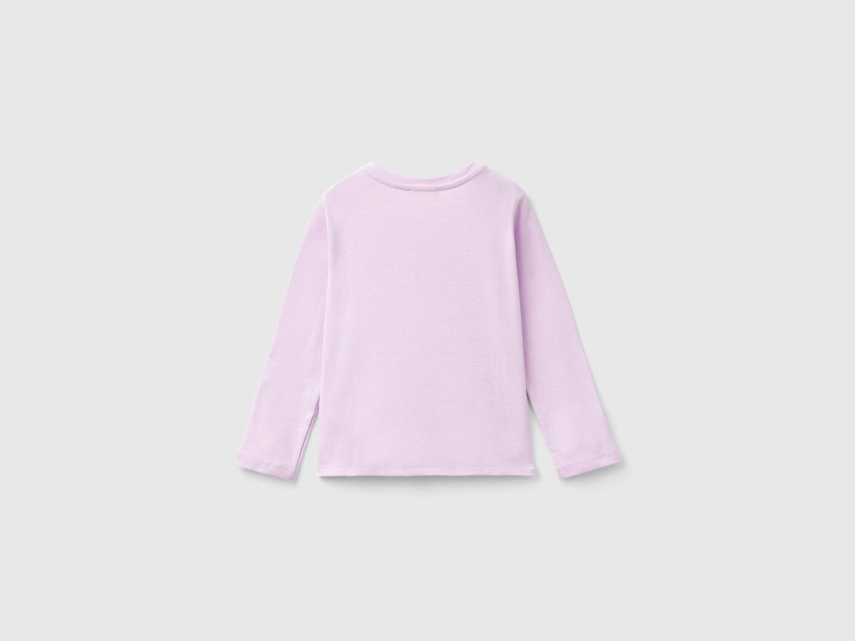 T-shirt con stampa glitter in cotone bio