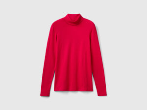 T-shirt a manica lunga con collo alto