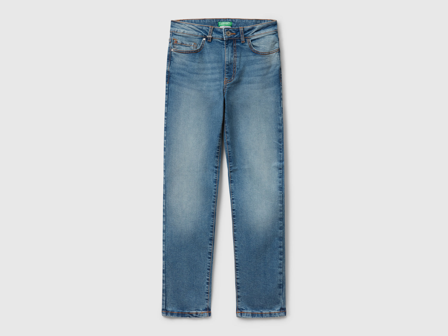 Jeans slim fit a vita alta da donna azzurro | Benetton Outlet