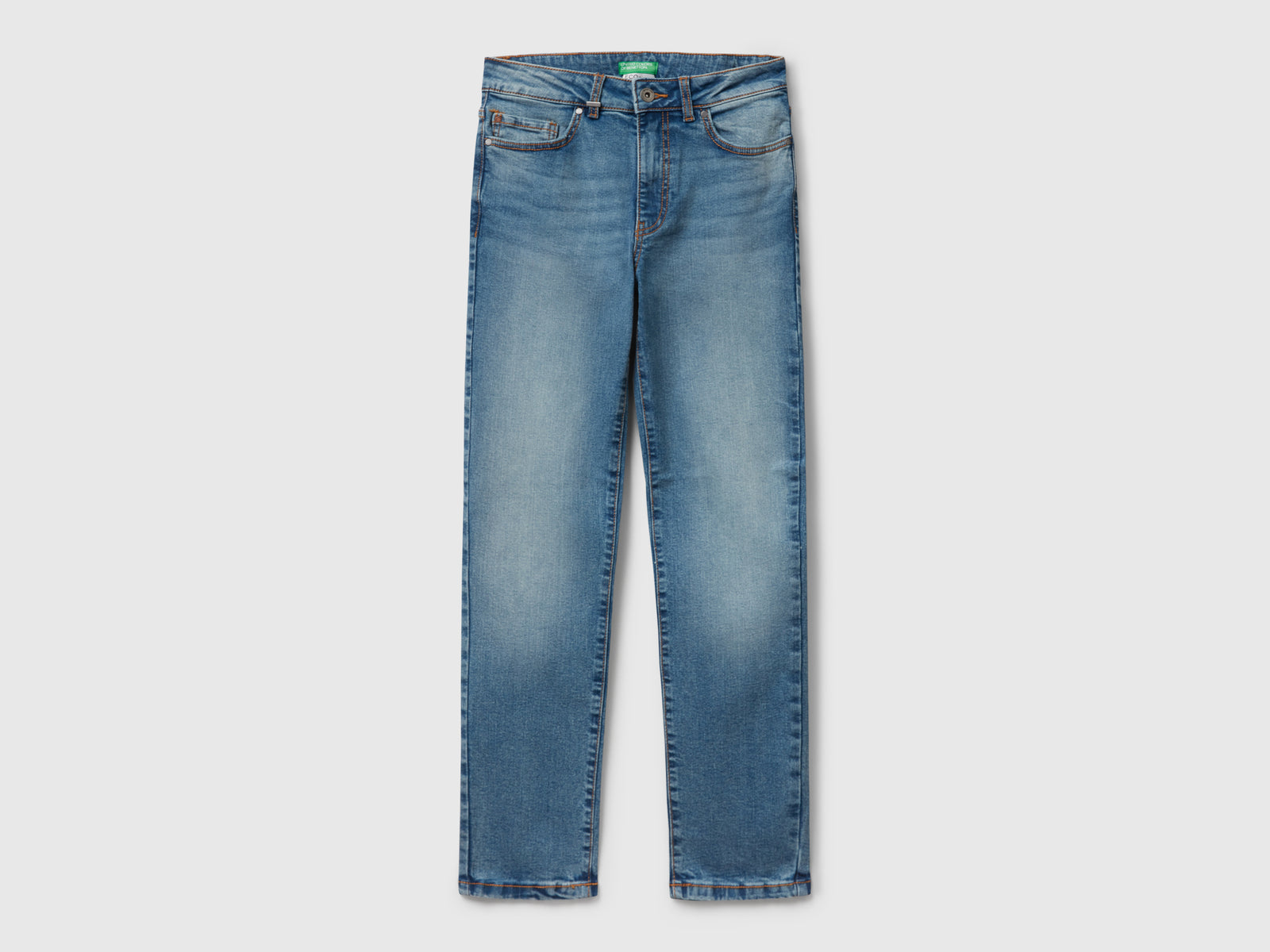Jeans slim fit a vita alta da donna azzurro | Benetton Outlet