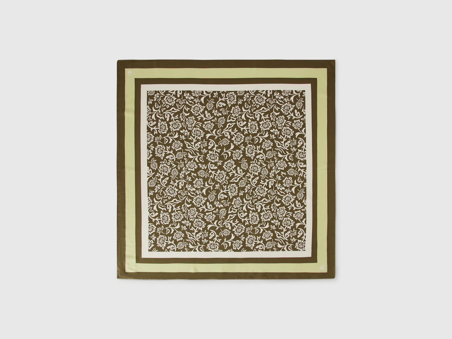 Foulard fantasia in tessuto da donna verde militare | Benetton Outlet