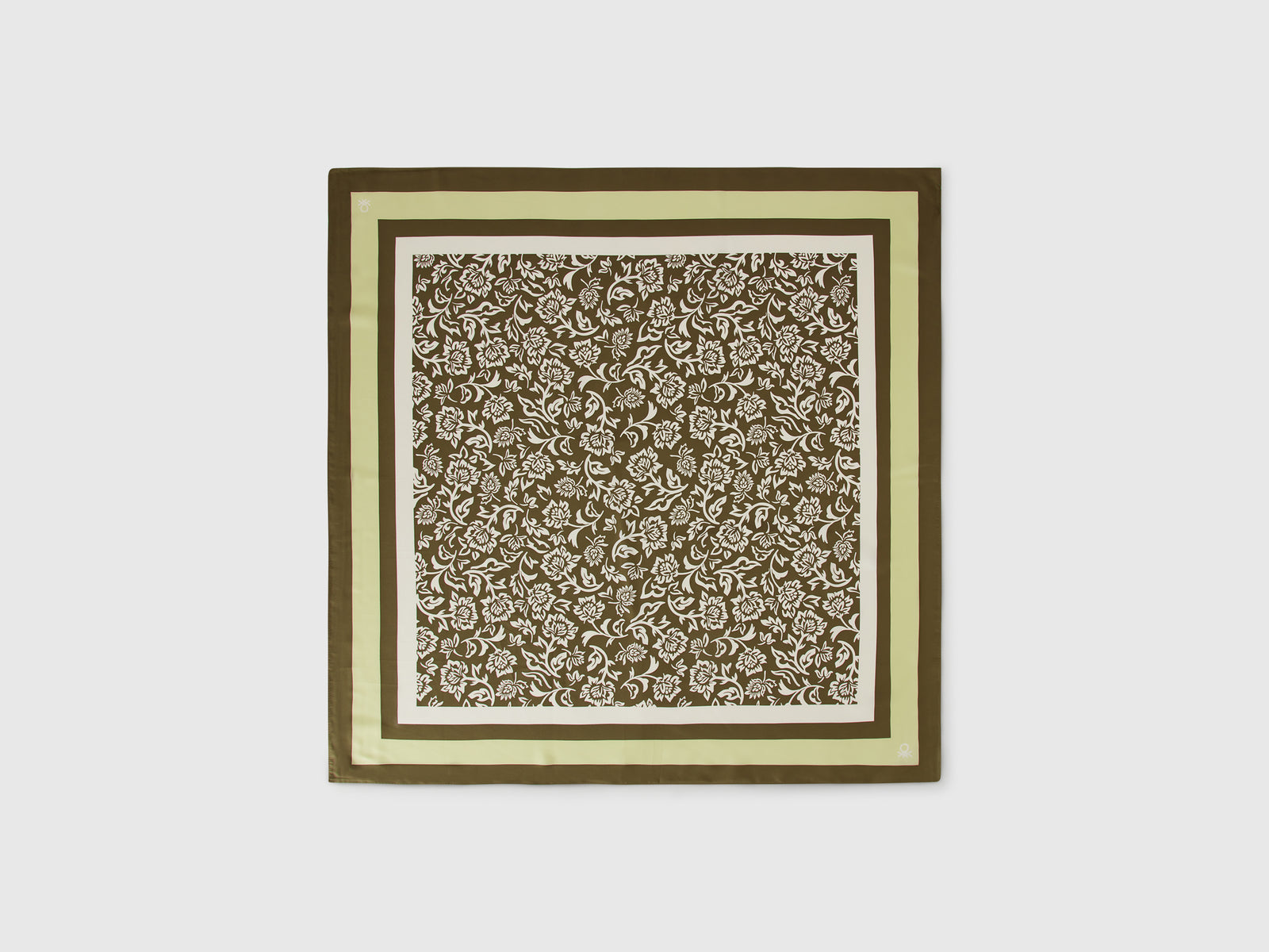 Foulard fantasia in tessuto da donna verde militare | Benetton Outlet