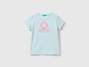 T-shirt con logo glitter in cotone bio