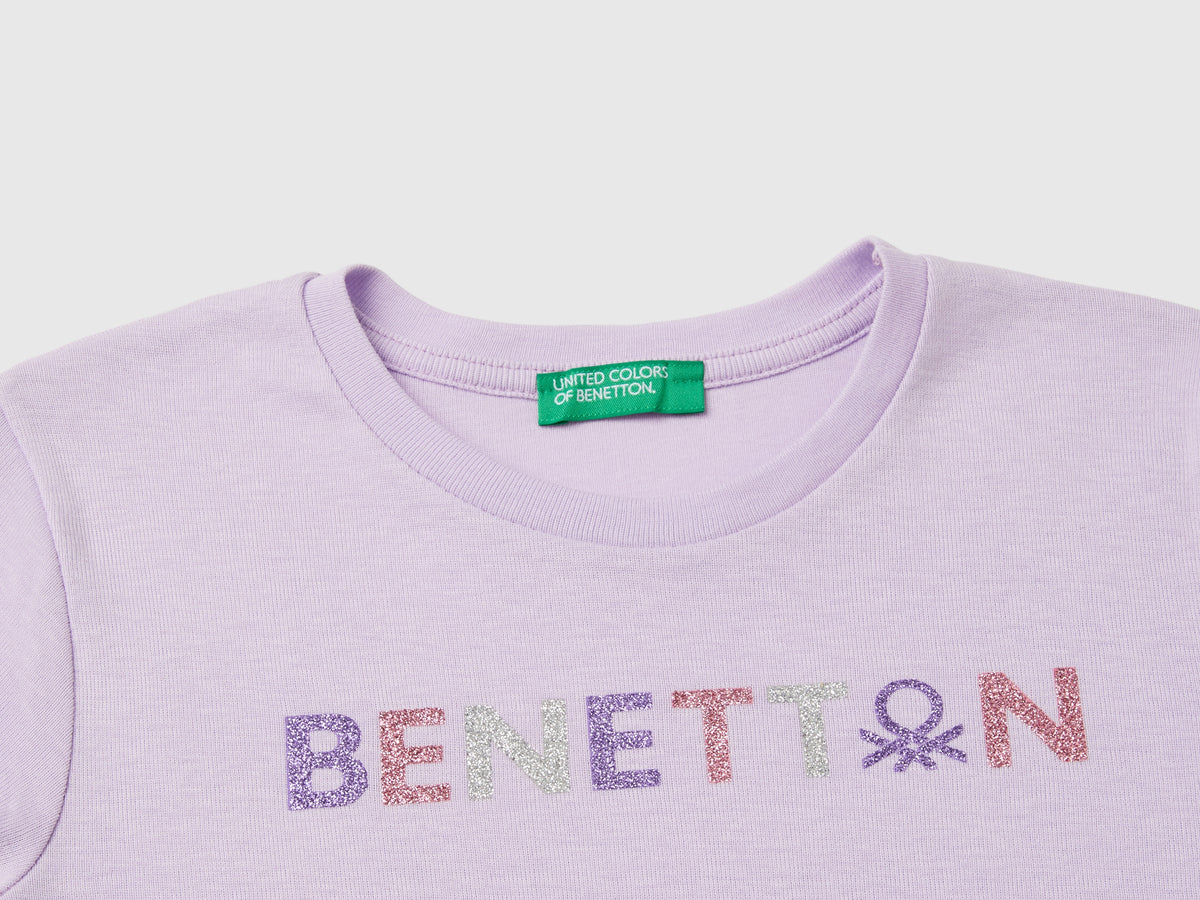 T-shirt manica lunga con stampa glitter