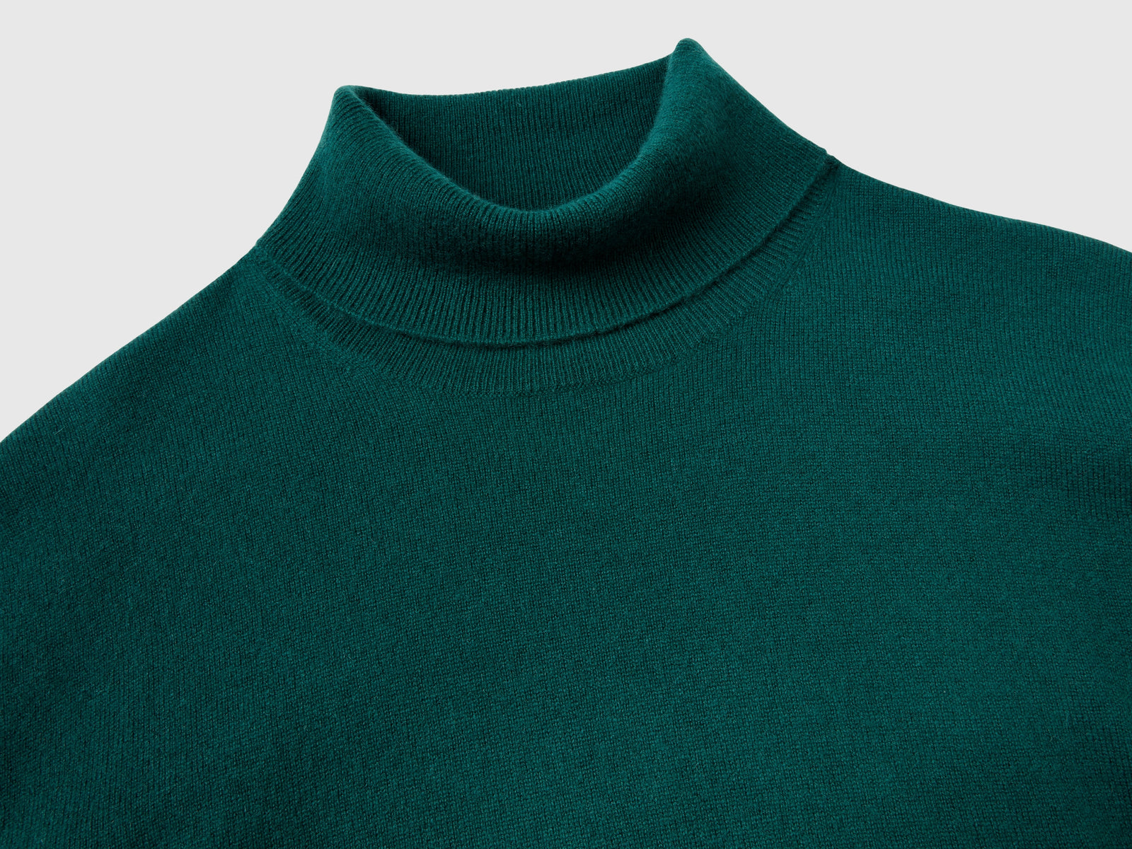 Dolcevita in puro cashmere da uomo verde scuro 3 | Benetton Outlet