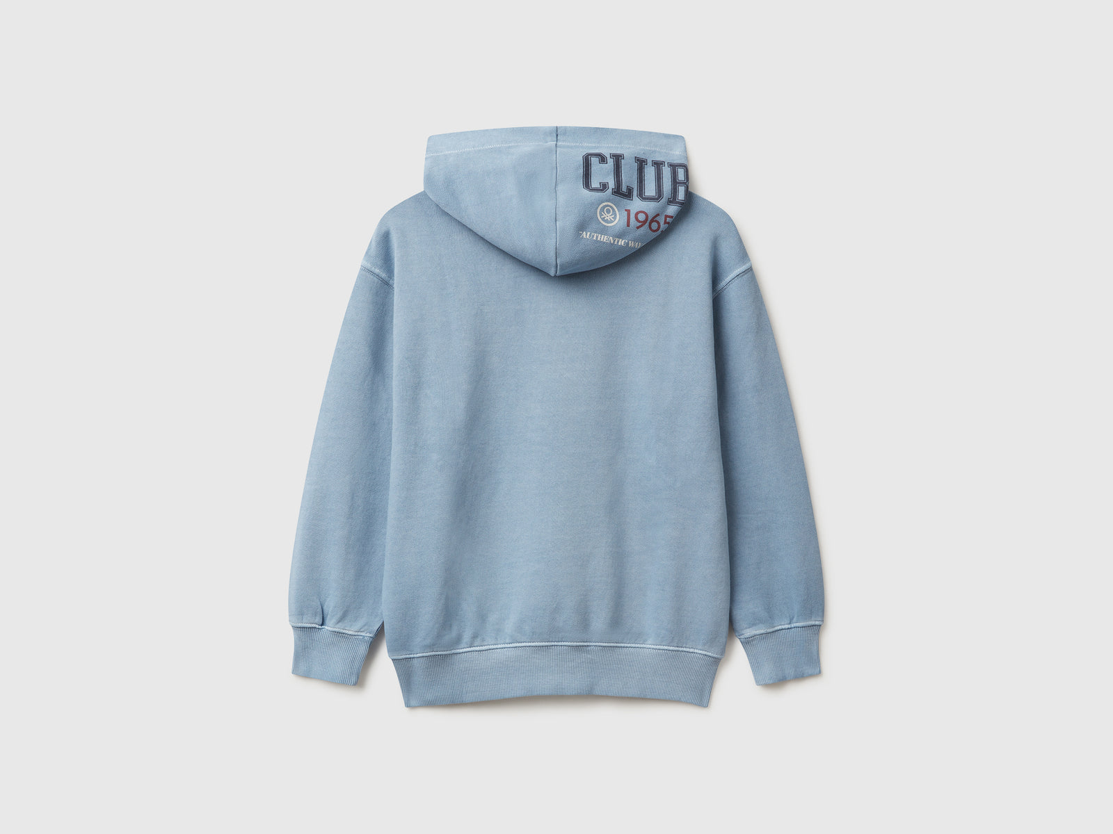 Felpa oversize con stampa da bambino celeste 2 | Benetton Outlet