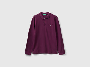 Polo a manica lunga 100% cotone