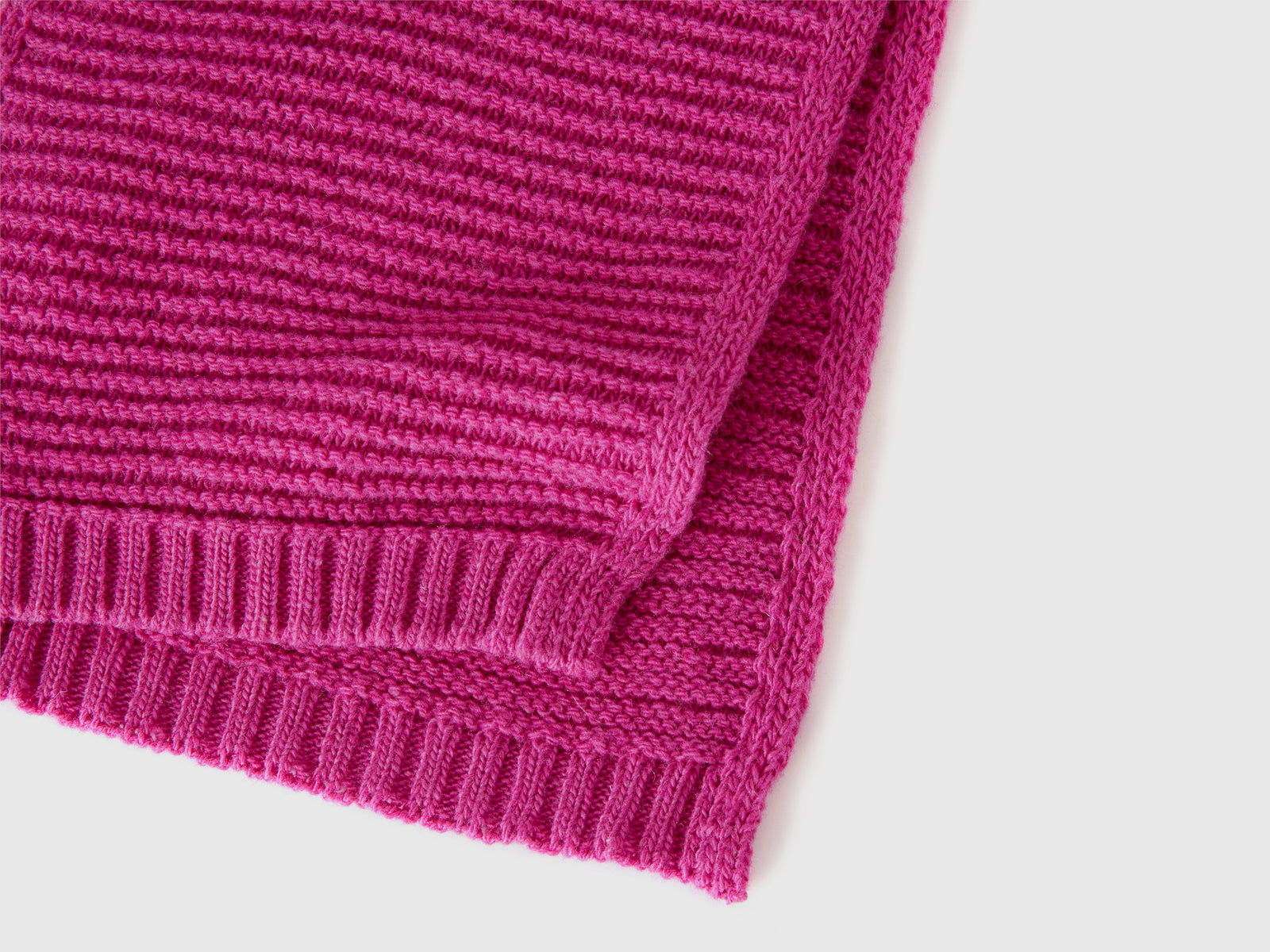 Sciarpa lavorata in misto lana stretch da bimbo fucsia 3 | Benetton Outlet