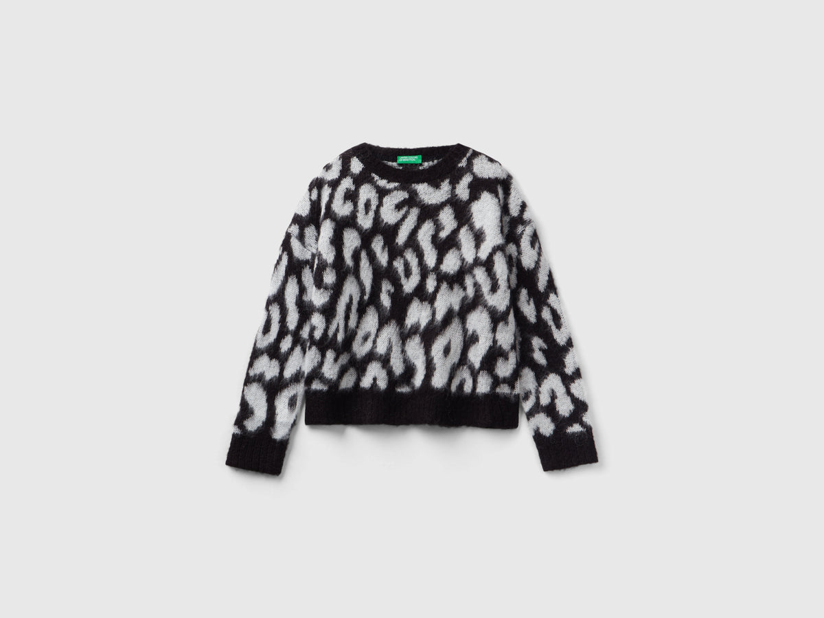 Maglia animalier in misto lana