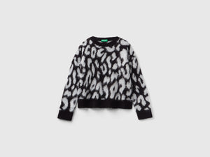 Maglia animalier in misto lana