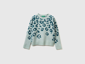 Maglia animalier in misto lana