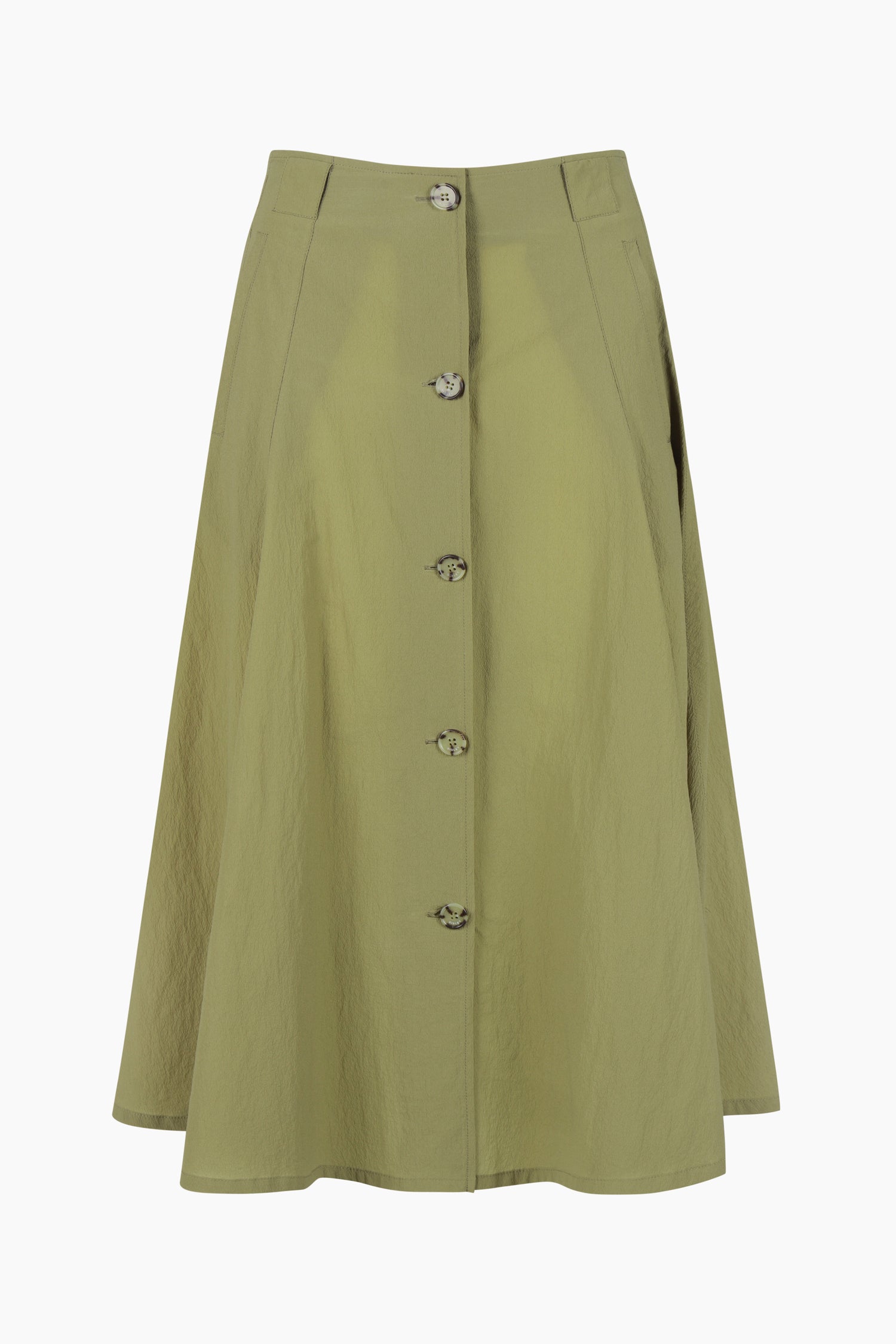 Gonna midi khaki con bottoni da donna verde militare | Sisley Outlet