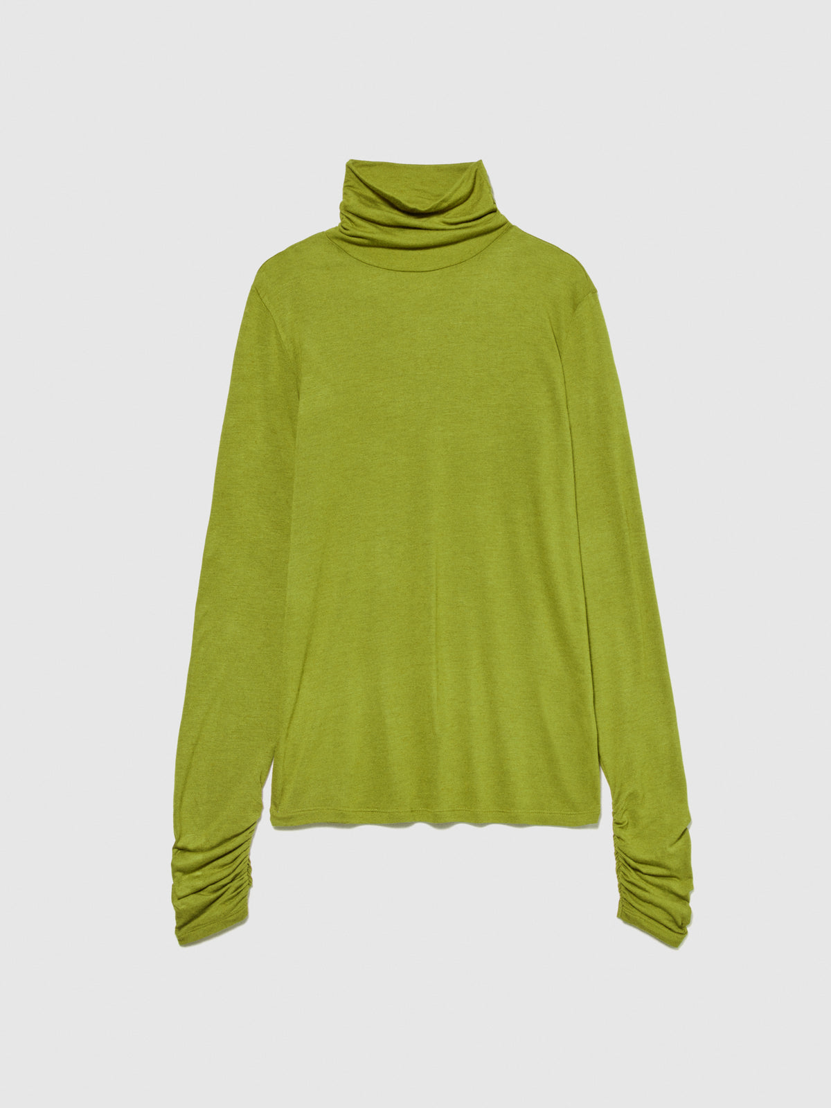 T-shirt collo alto con arriccio