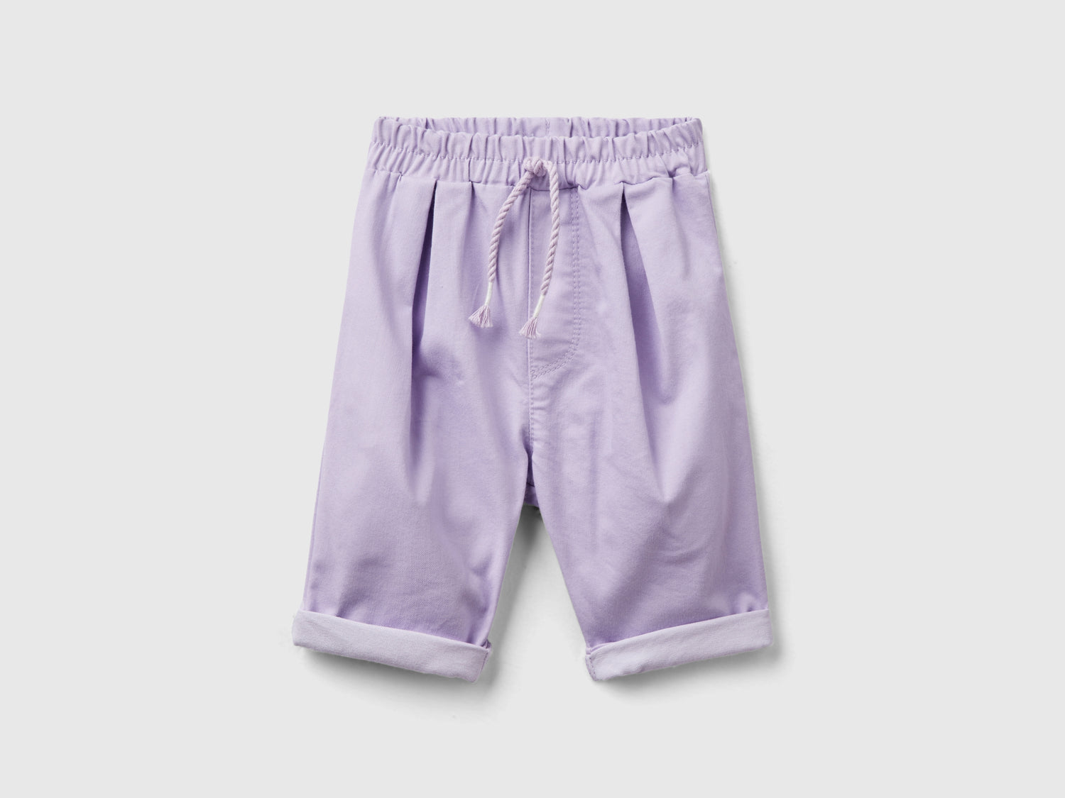 Pantaloni stretch con coulisse da neonato lilla | Benetton Outlet