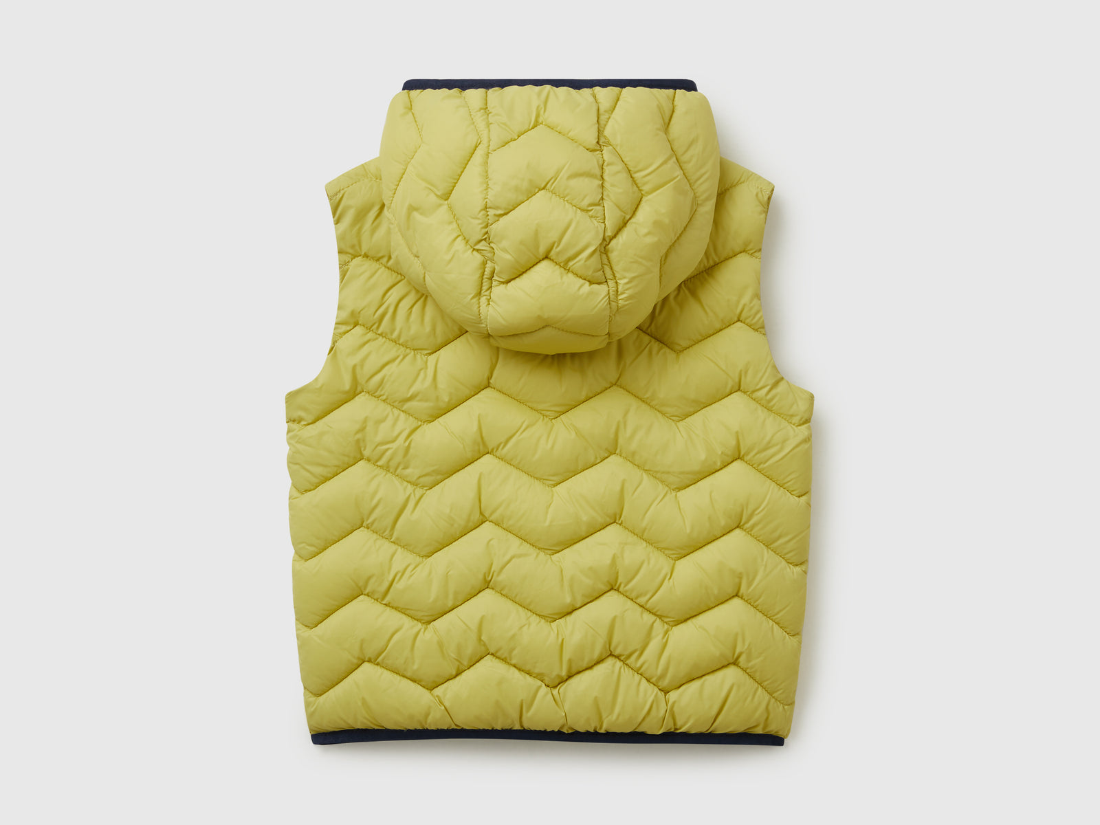 Gilet imbottito con cappuccio da bimbo giallo 2 | Benetton Outlet