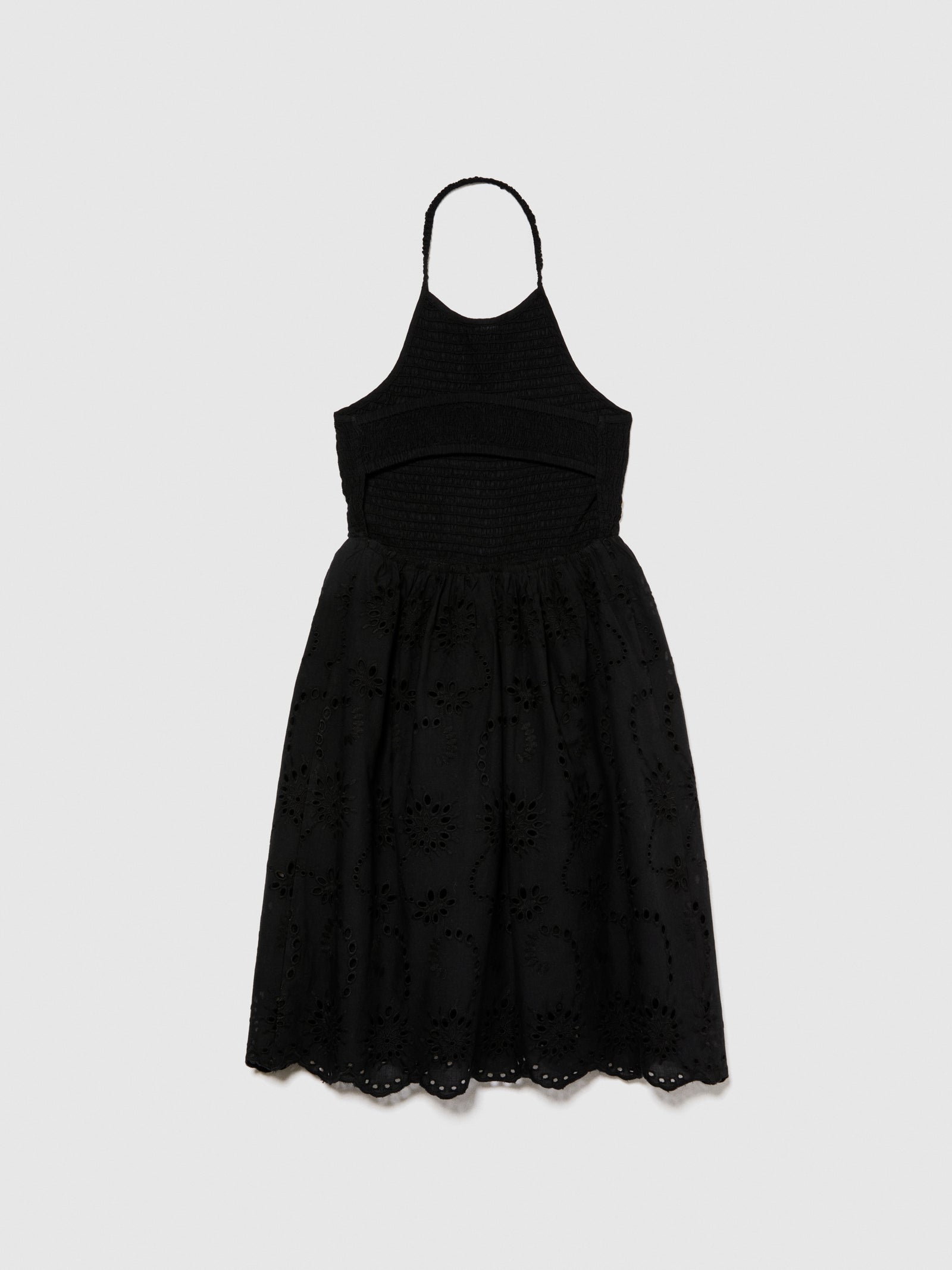 Vestito ricamato da bambina nero 2 | Sisley young Outlet