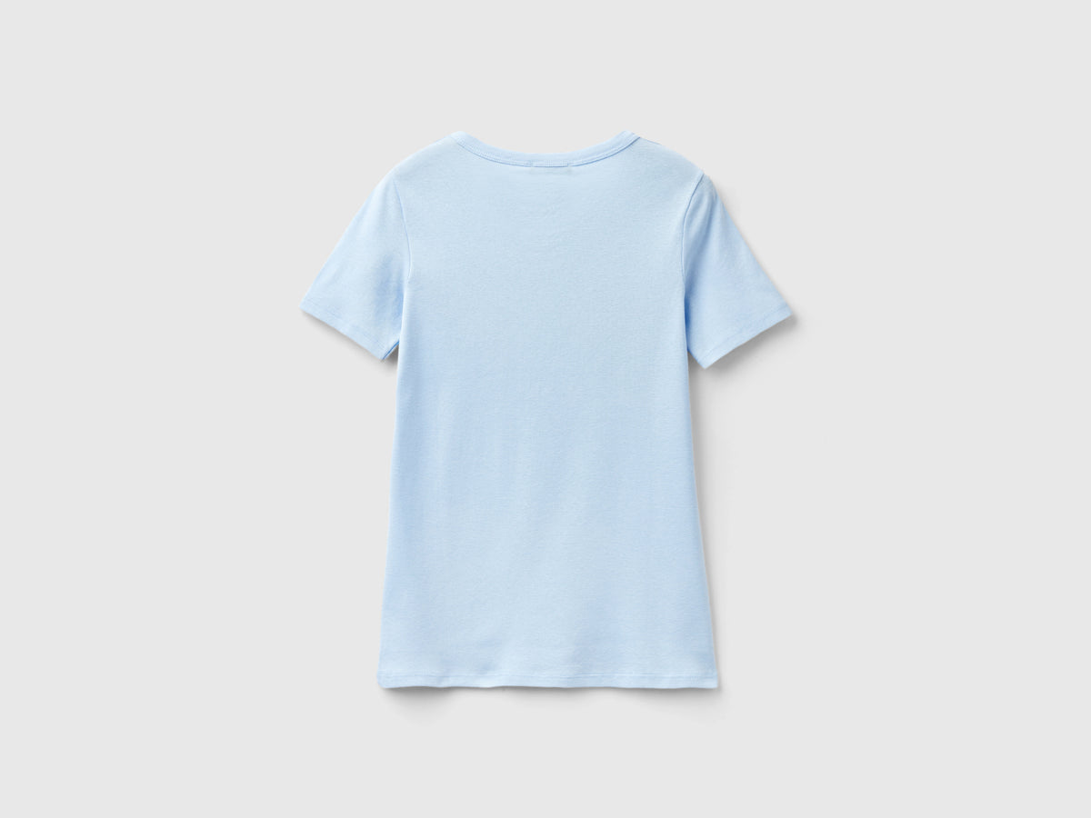 T-shirt 100% cotone con stampa logo glitter