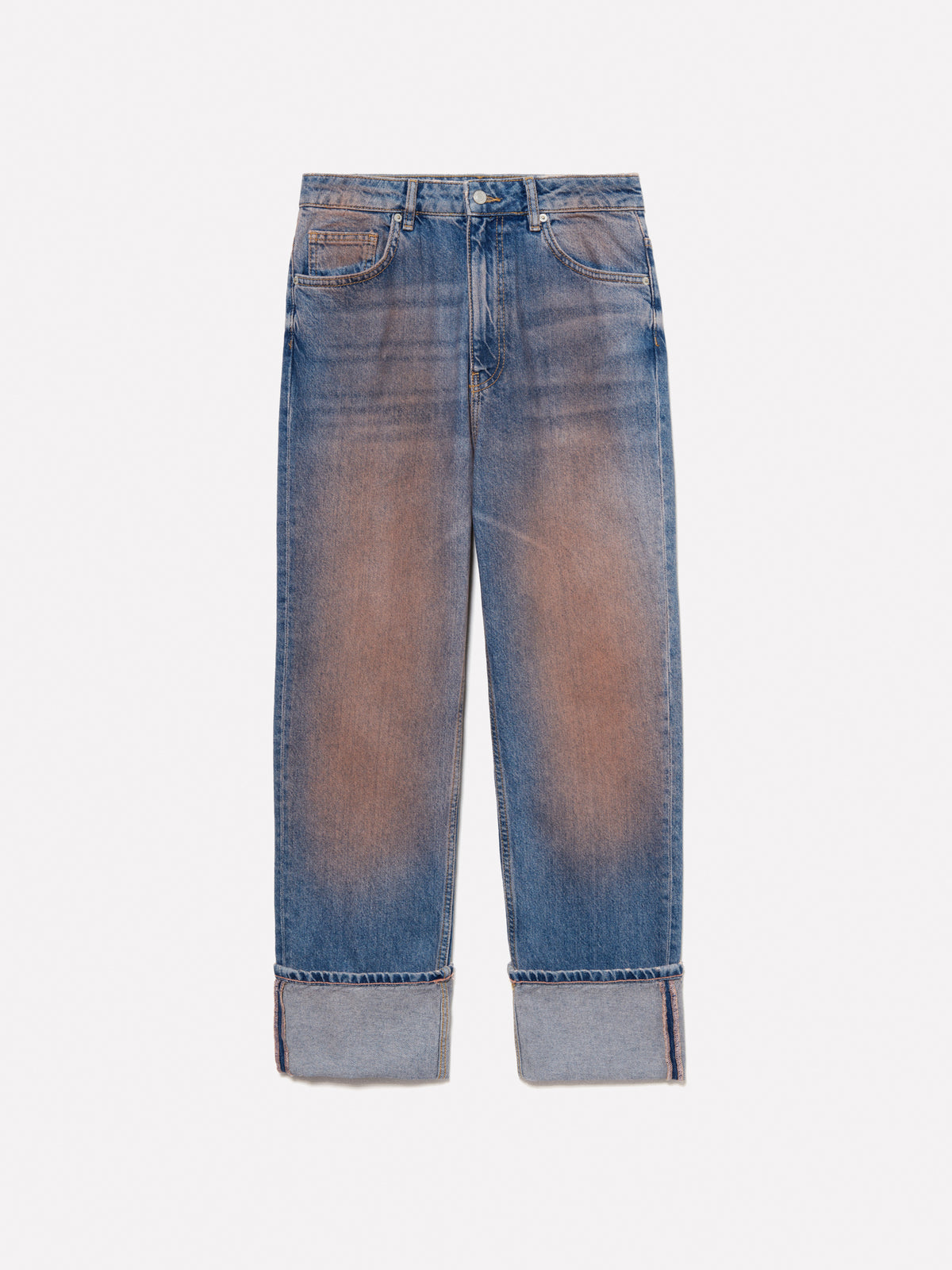 Relaxed fit spray-painted jeans