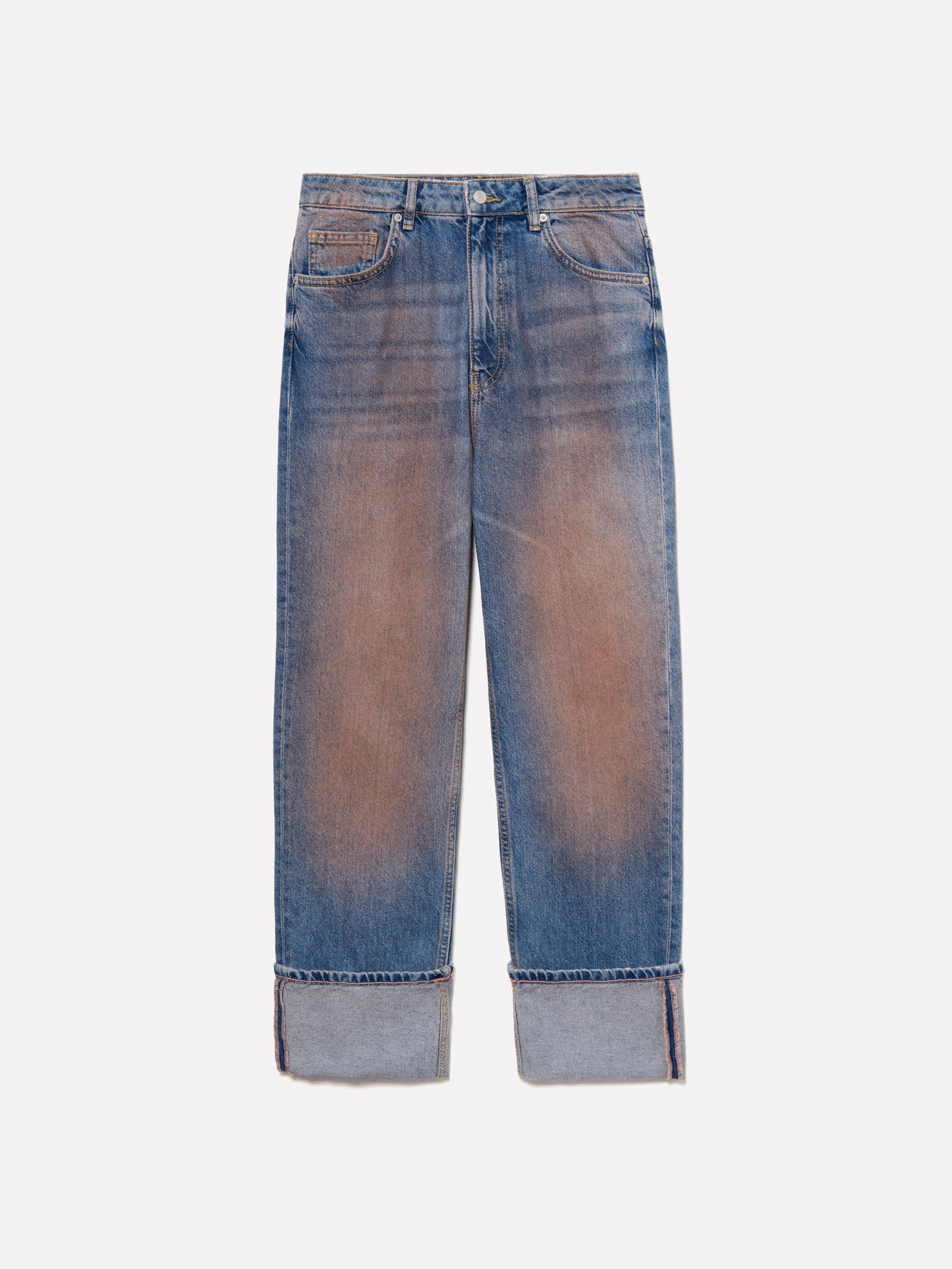 Relaxed fit spray-painted jeans da donna blu | Sisley Outlet