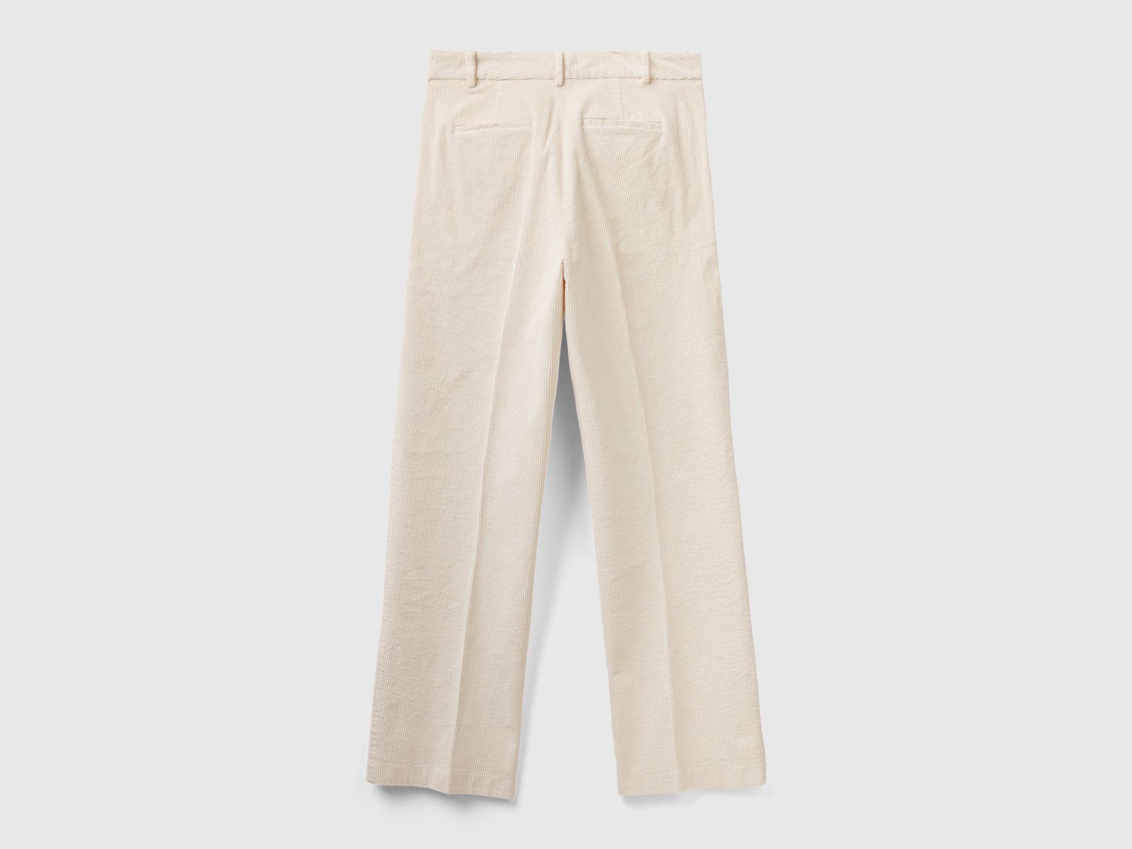 Pantaloni straight in velluto a coste da donna bianco panna 2 | Benetton Outlet