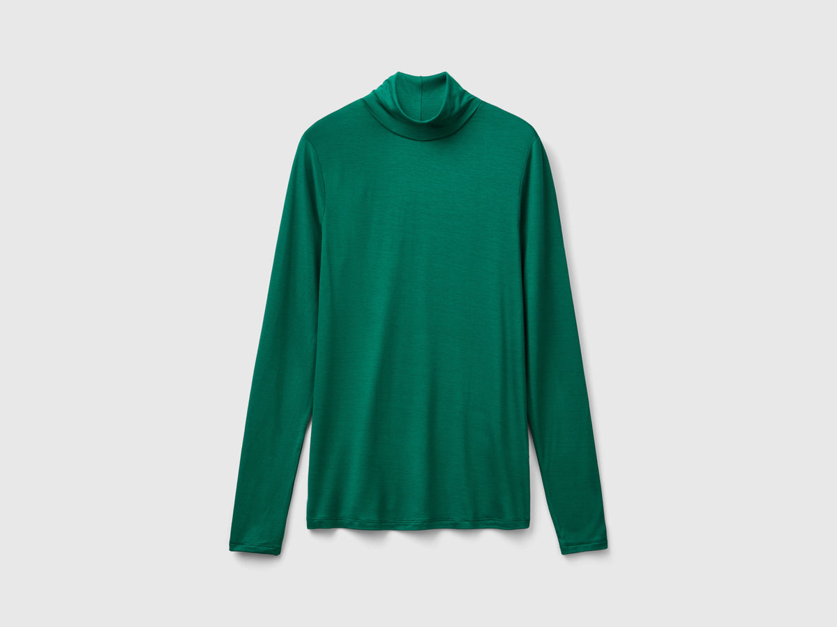 T-shirt lupetto in viscosa stretch
