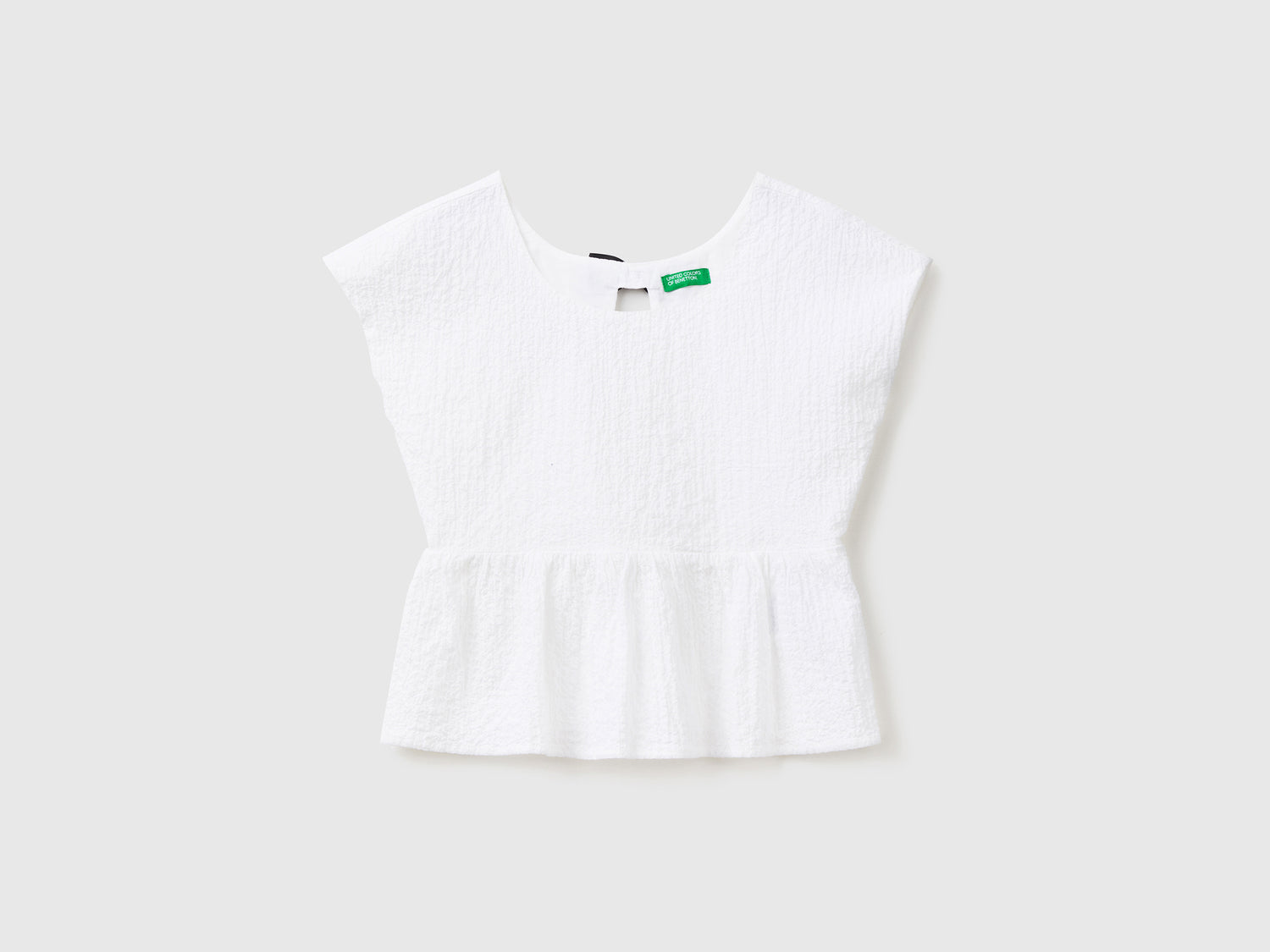 Camicetta foderata in puro cotone leggero da bambina bianco | Benetton Outlet