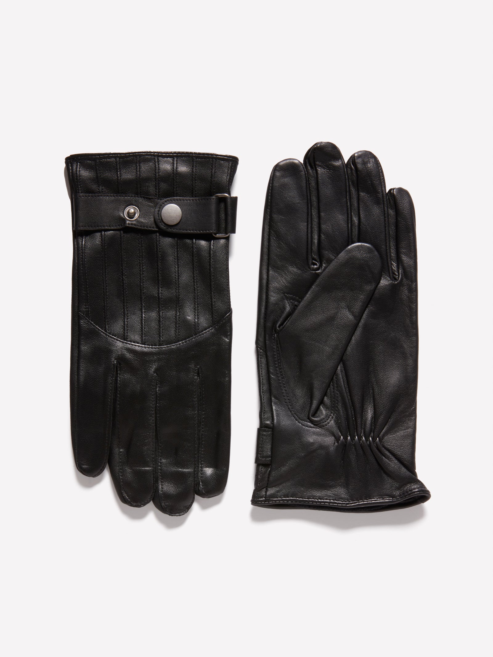 Guantes 100% cuero da uomo nero | Sisley Outlet