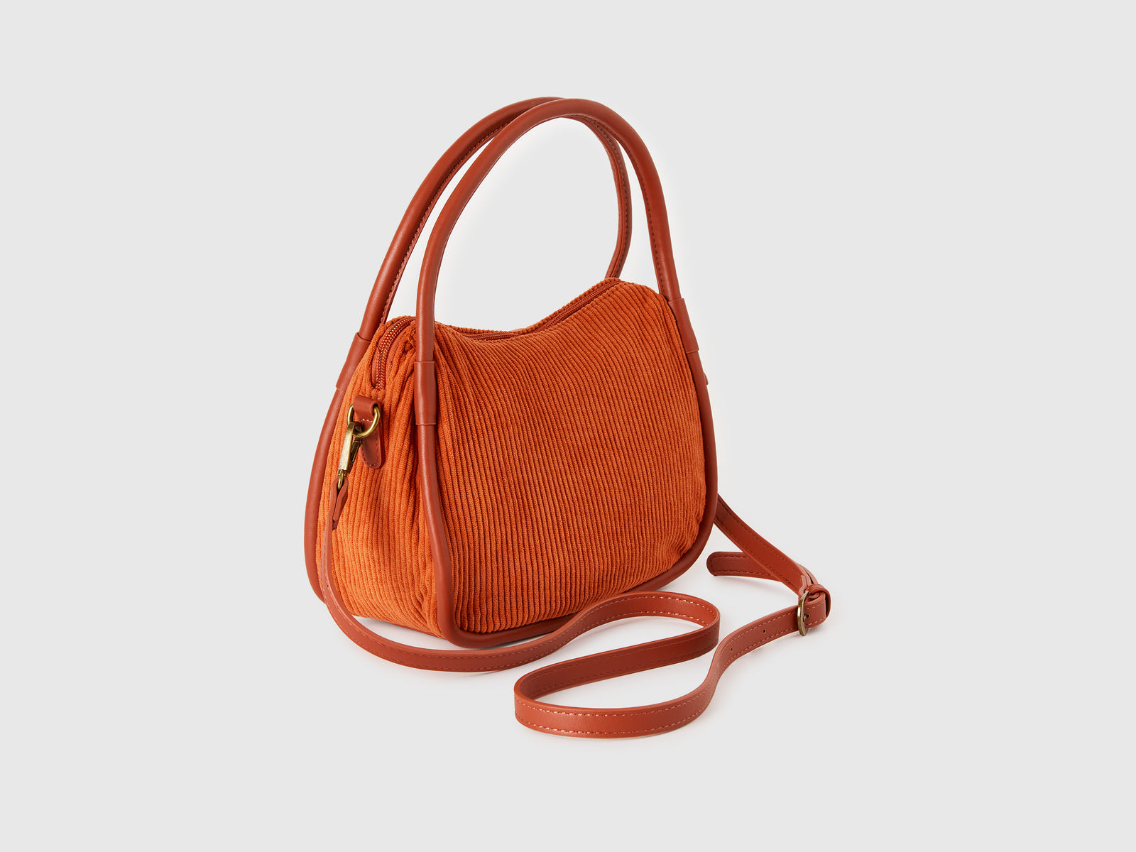 Borsa a spalla in velluto da donna bruciato 2 | Benetton Outlet