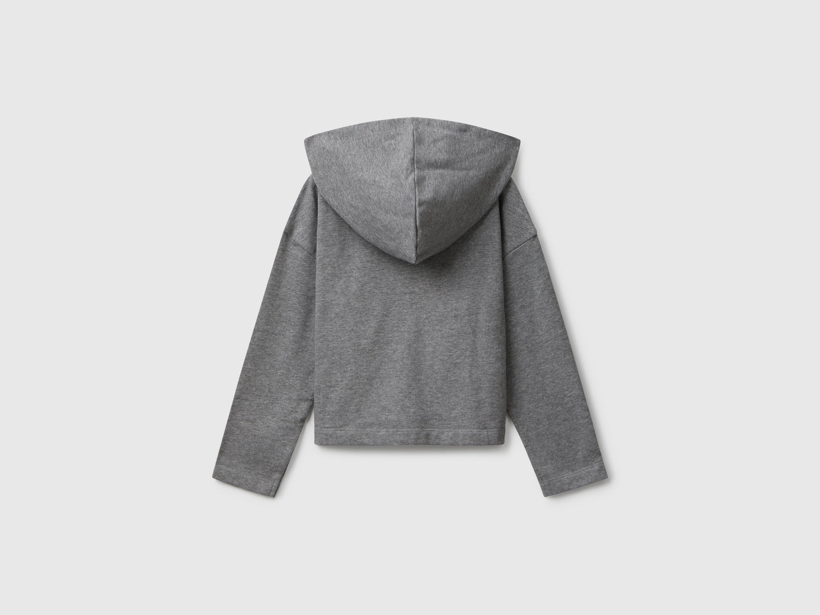 Felpa con zip e cappuccio da bambina grigio scuro 2 | Benetton Outlet