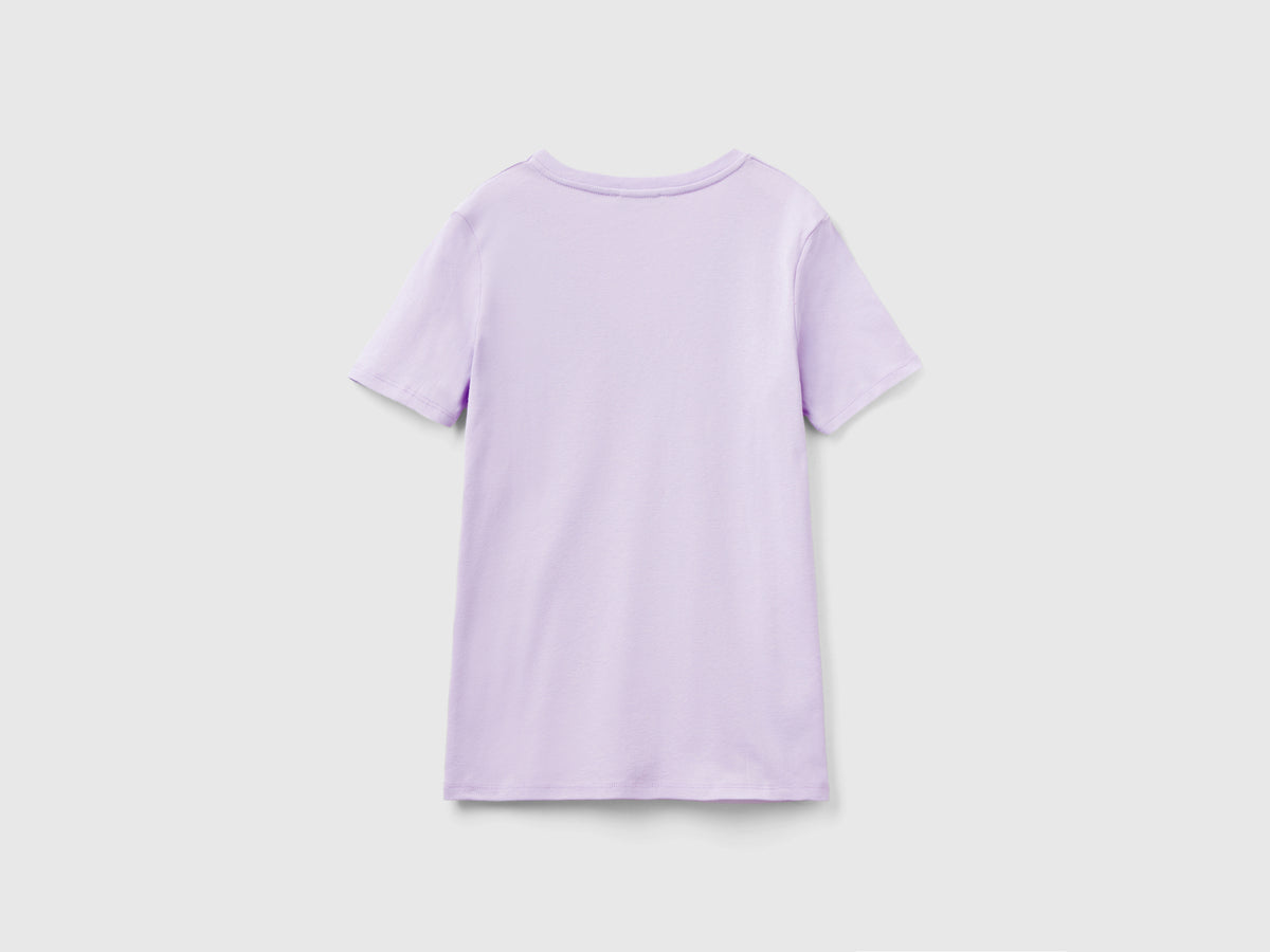 T-shirt in puro cotone con scollo a V